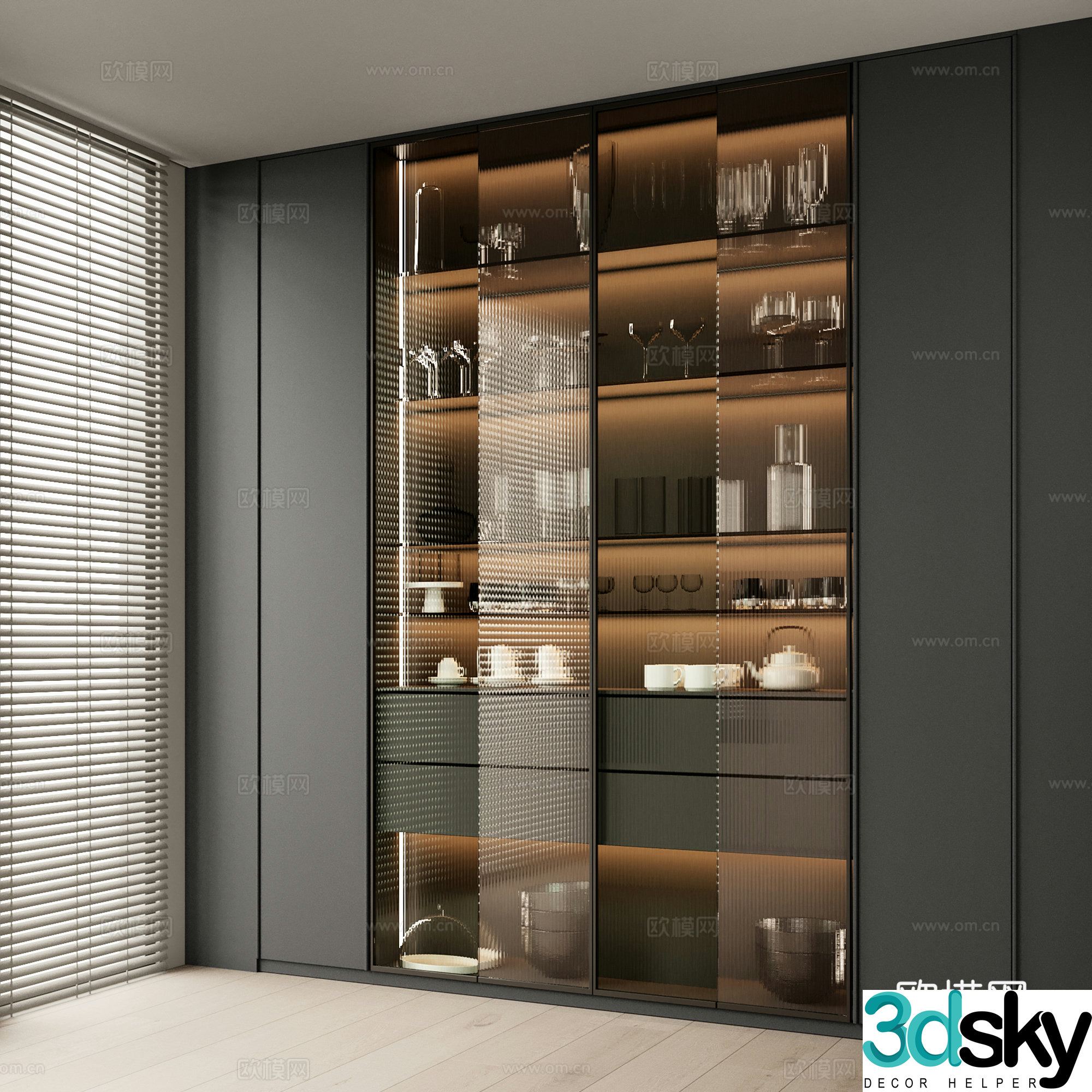 Modern wine cabinet finished wine cabinet decorative cabinet sideboard glass cabinet wine utensil wine glass red wine 3D model