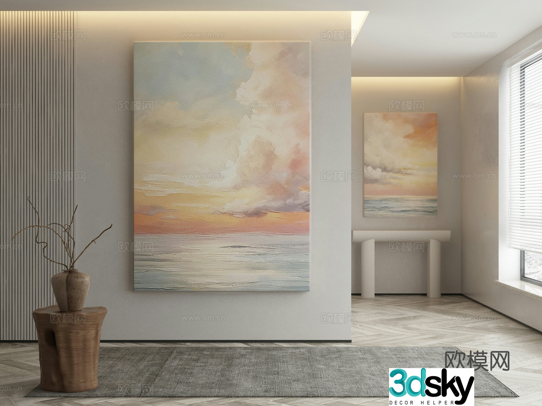 Modern Wasabi Hanging Painting Oil Painting 3D Model