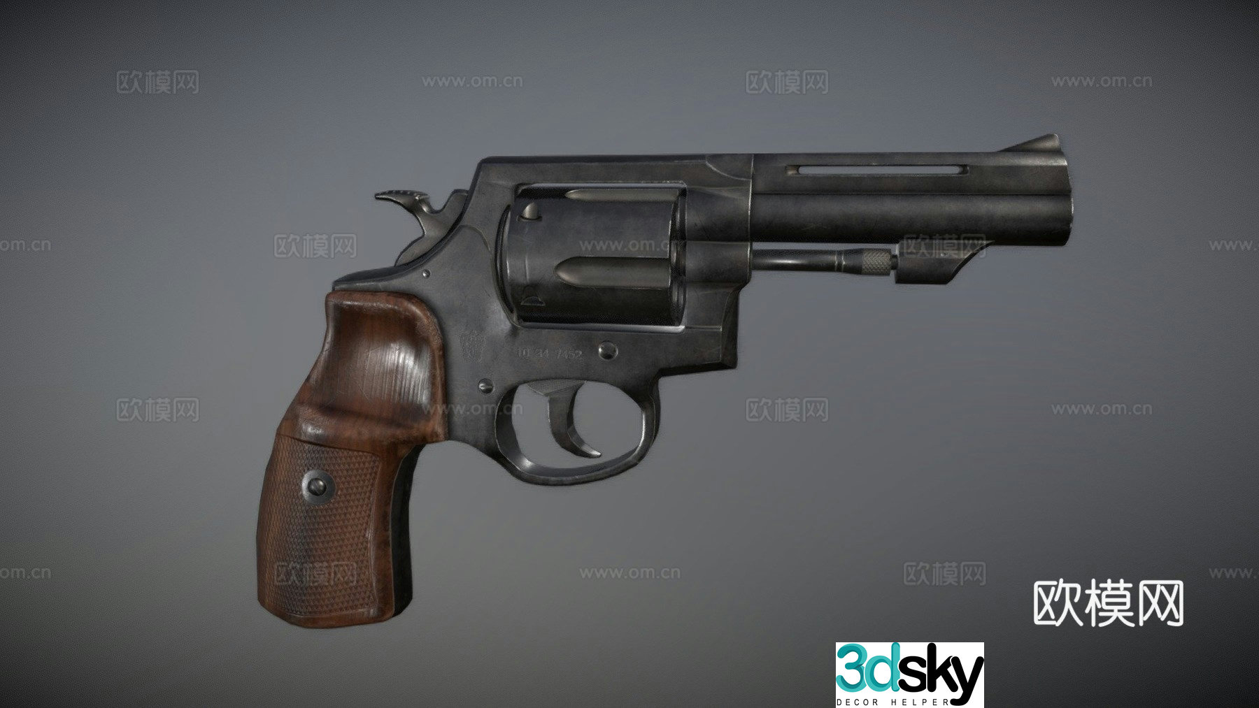 magnum revolver 3d model