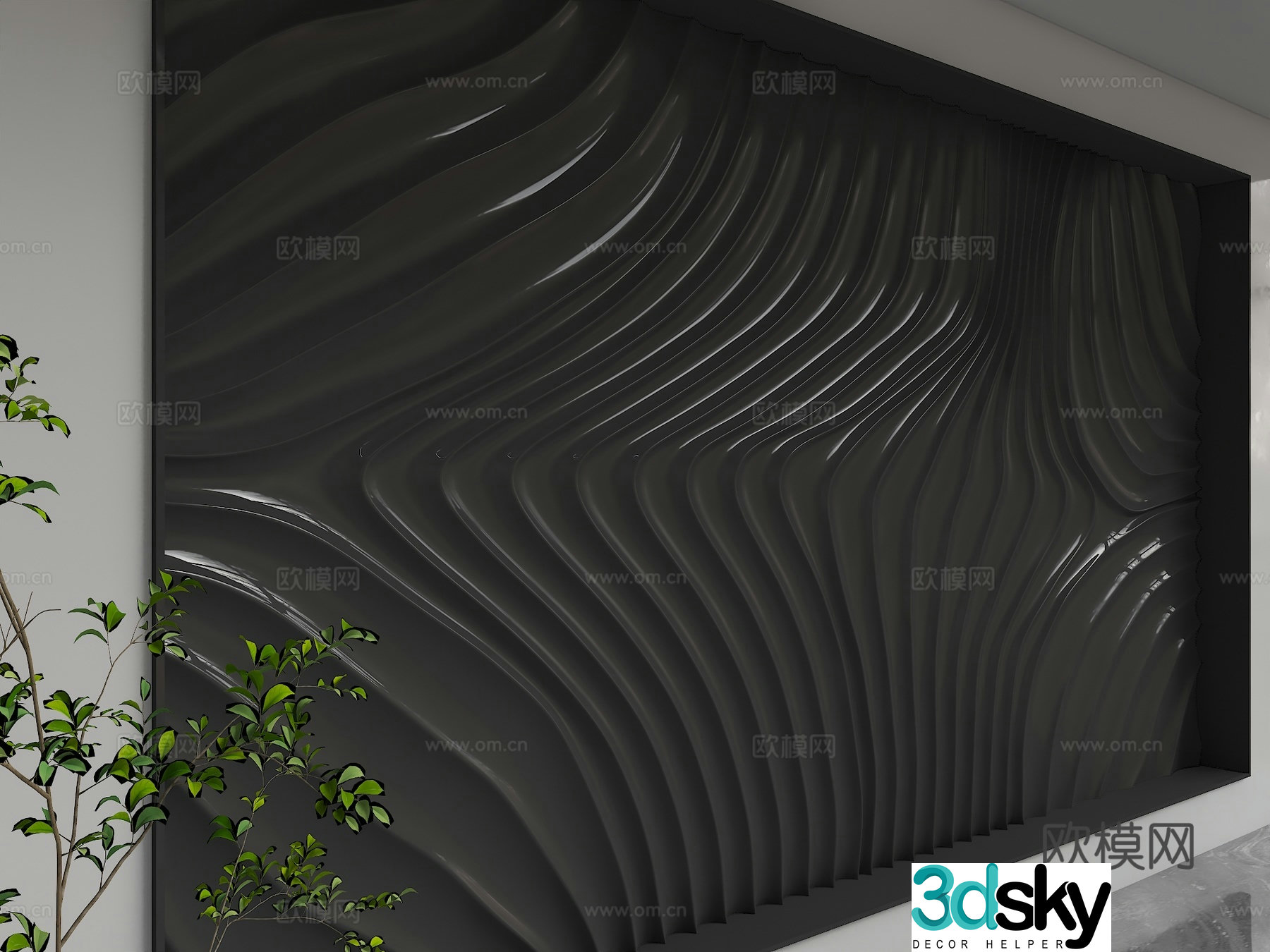 Modern background wall 3d model