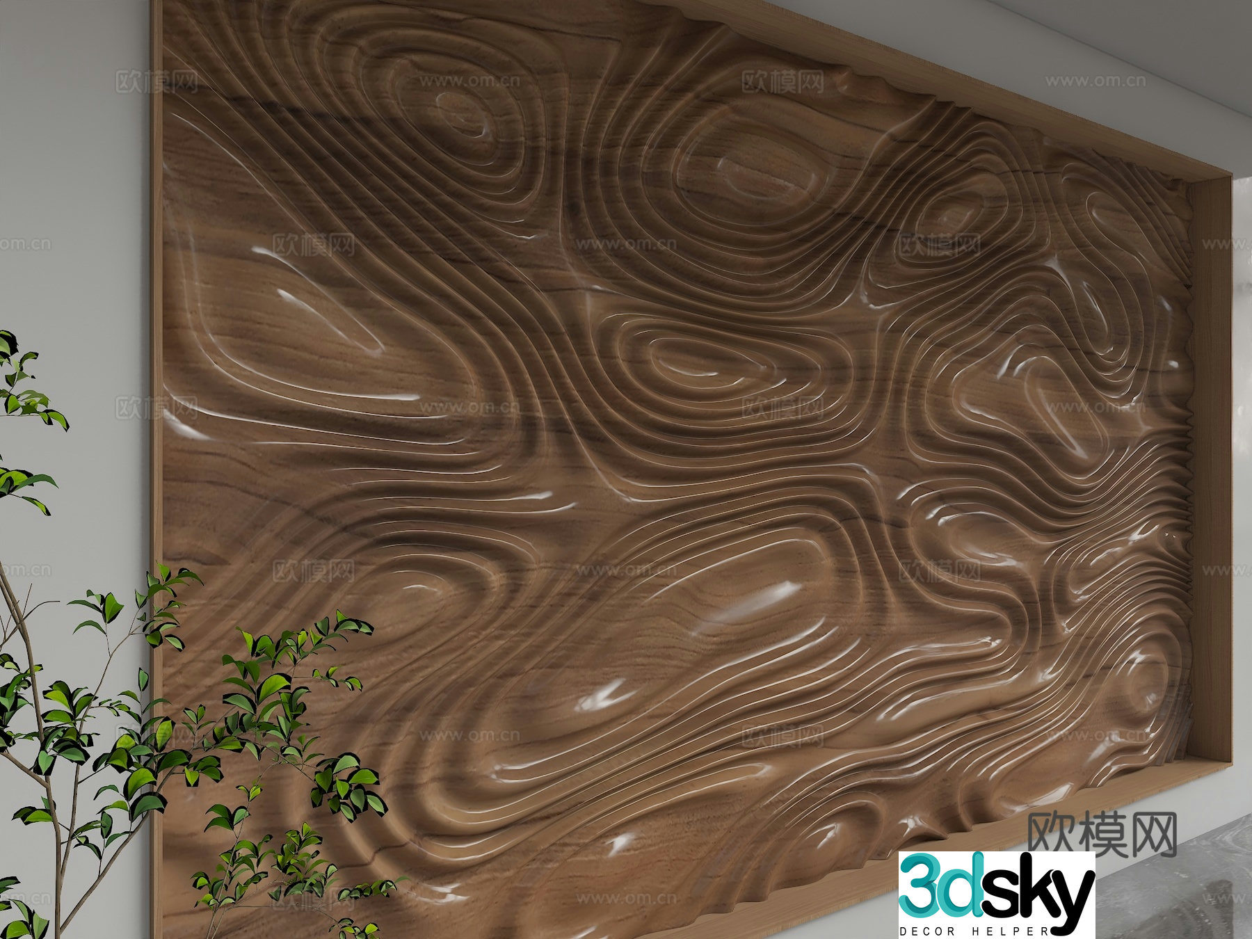 Modern background wall 3d model