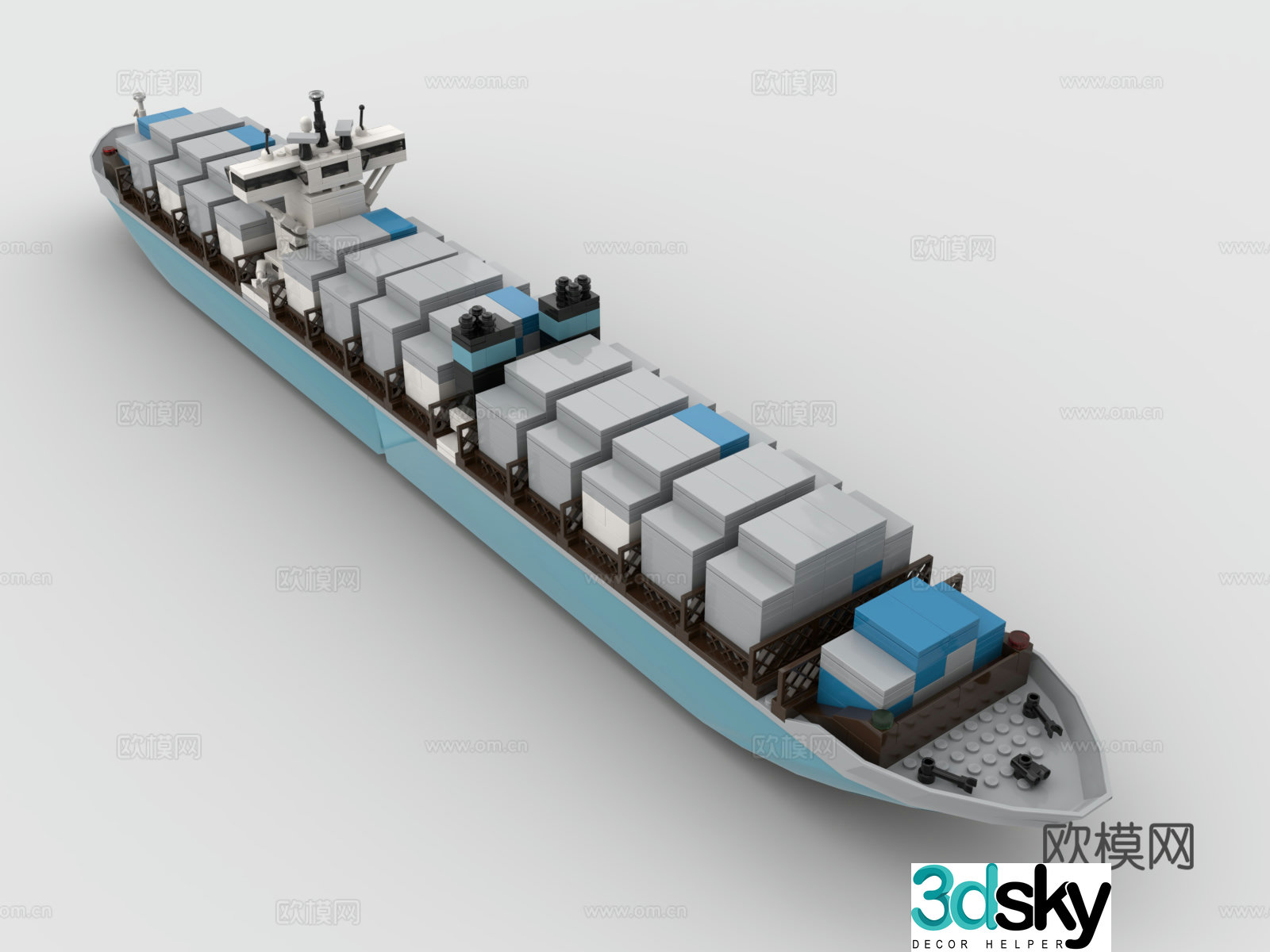 Lego LEGO Toys Building Blocks Cargo Ship Ship 3D Model