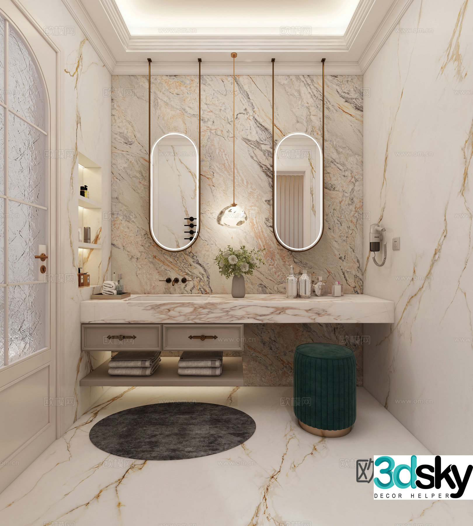 French bathroom 3d model