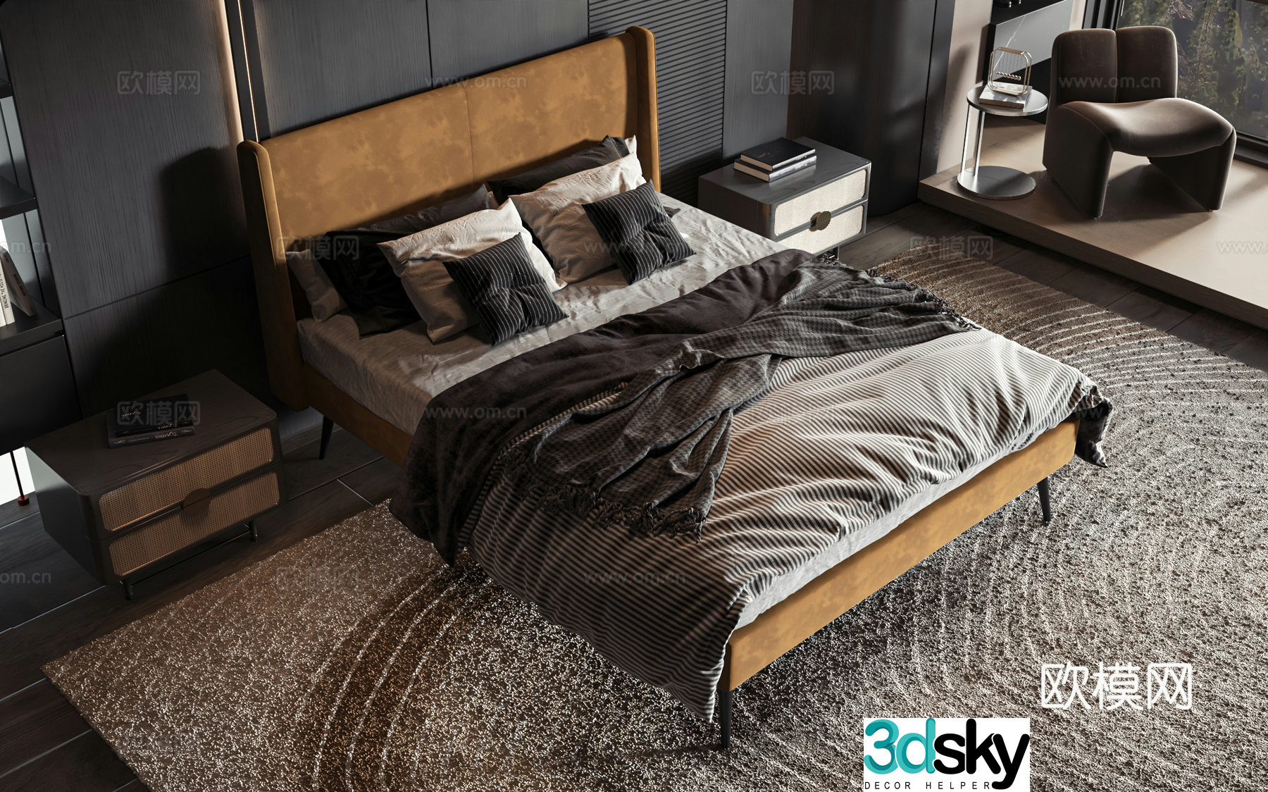 Modern style product bed 3d model