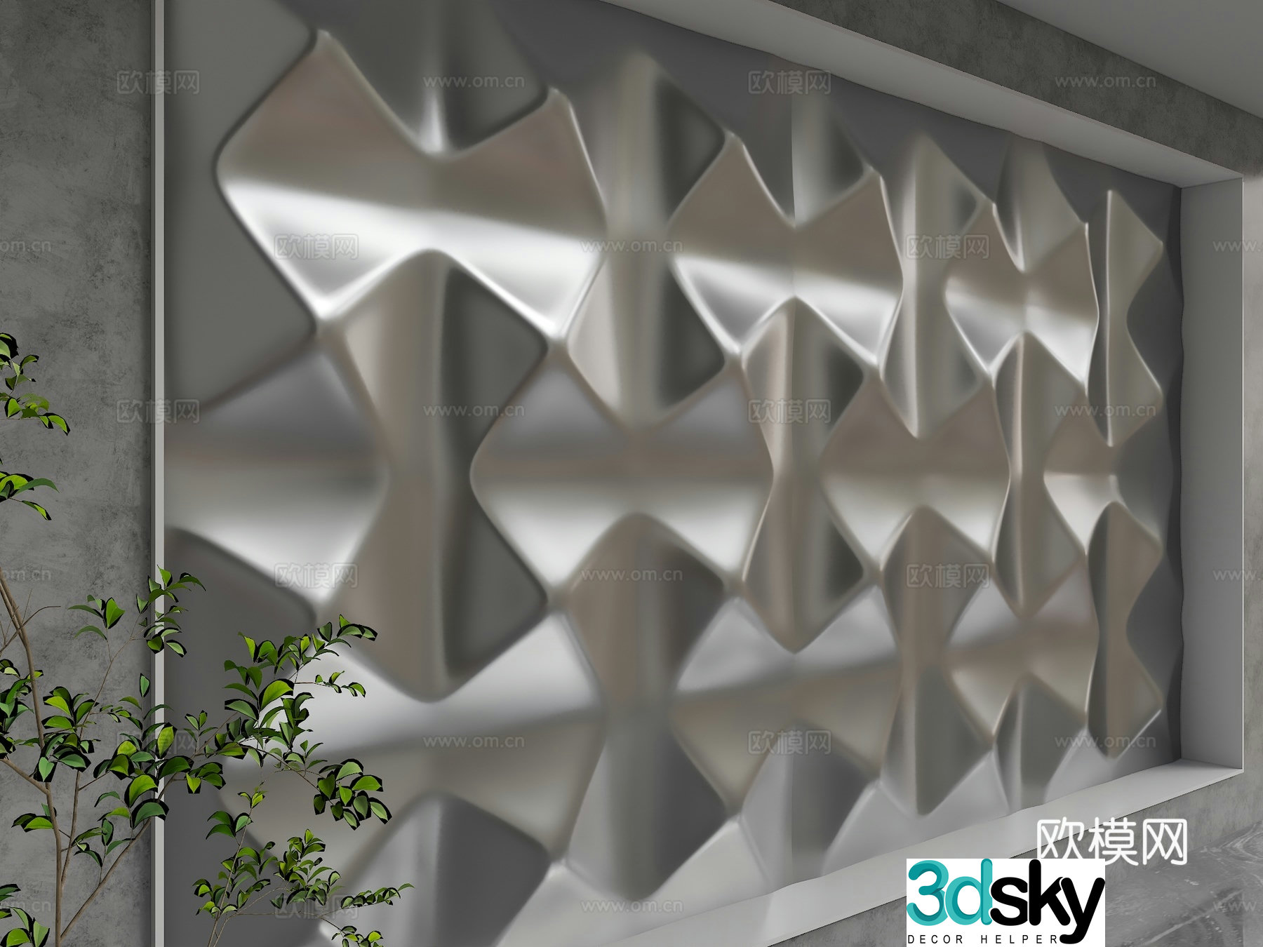 Modern background wall 3d model
