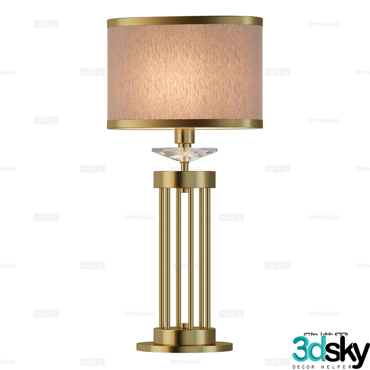 European table lamp 3D model