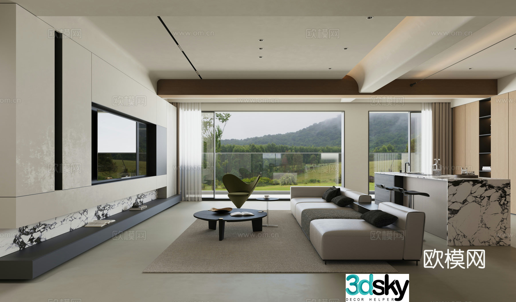 Modern living room 3d model