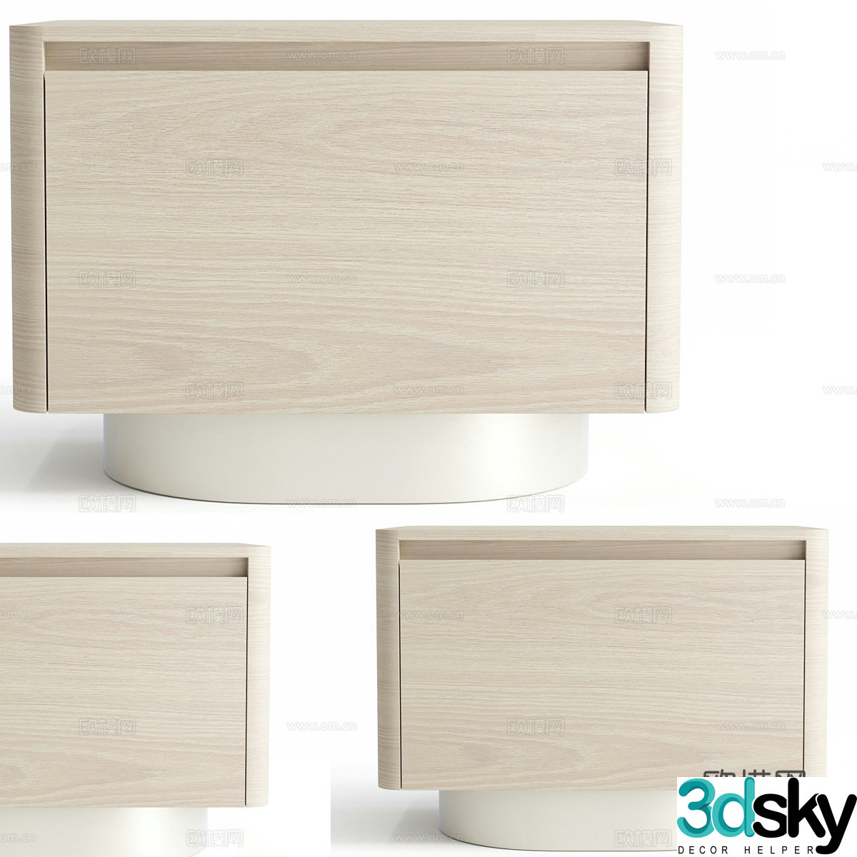 Nordic simple bedside table bedside table simple bedside table low cabinet decorative cabinet 3d model