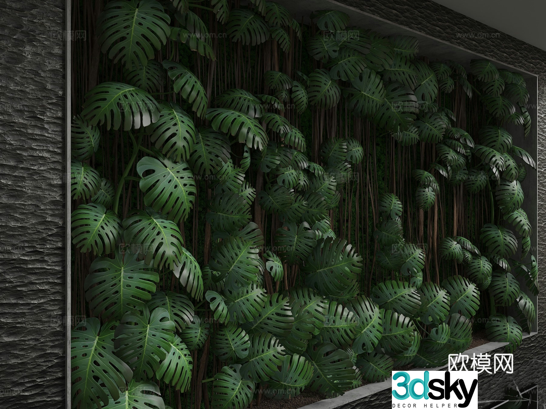 Modern background wall 3d model