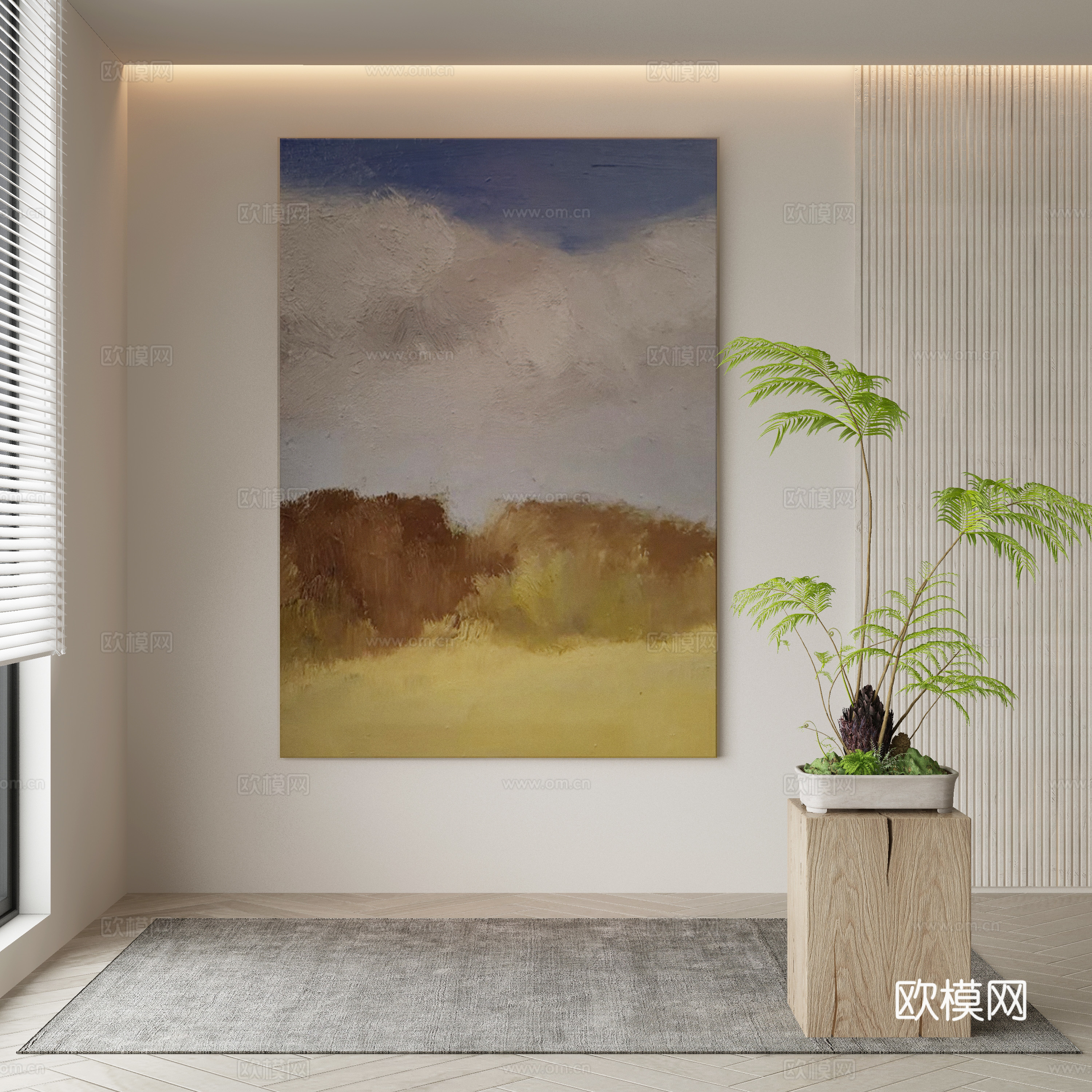 Modern Wasabi Hanging Painting Oil Painting 3D Model