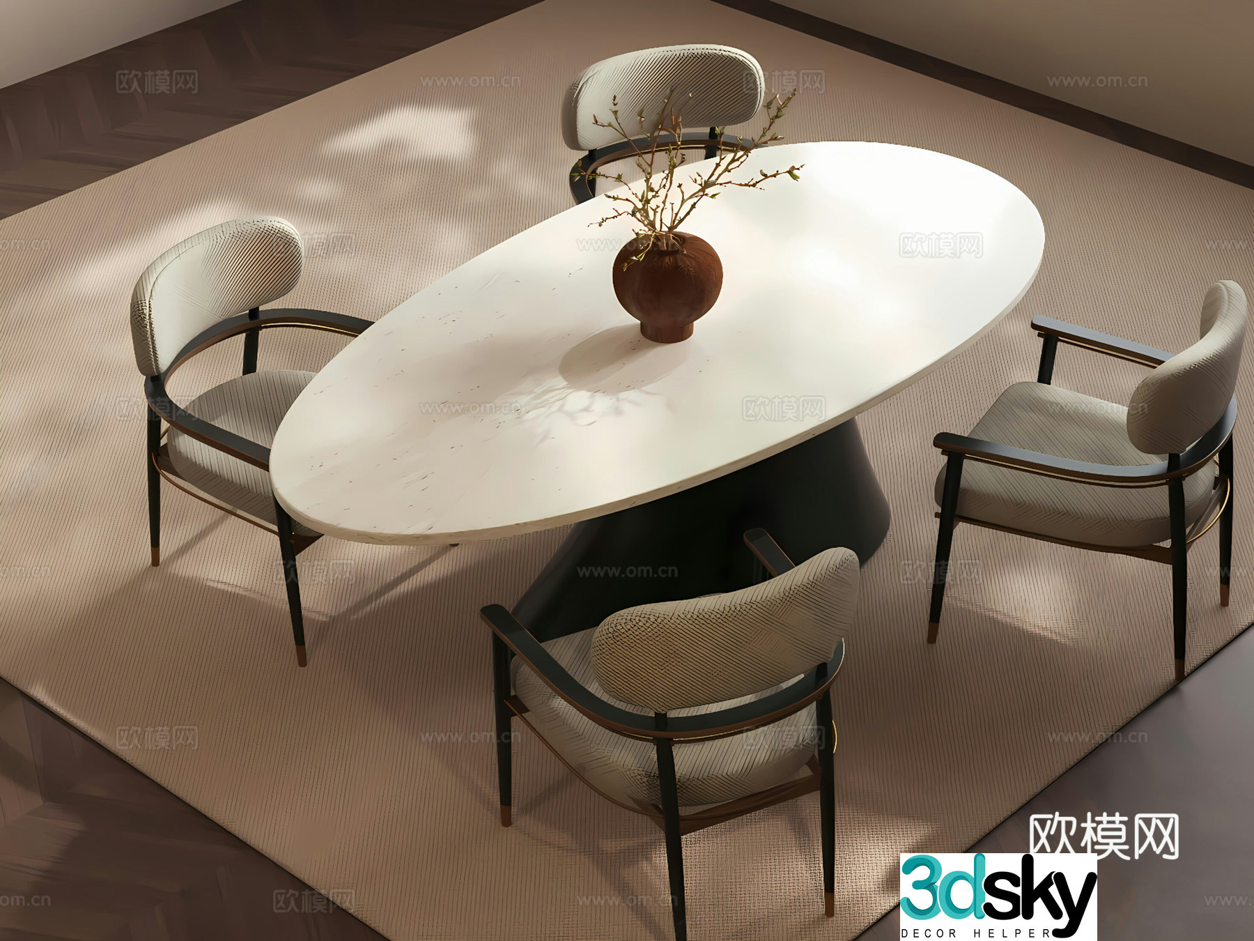 Modern Italian dining table and chairs Modern dining table and chair Italian dining table and chair Luxury dining table and chair 3d model