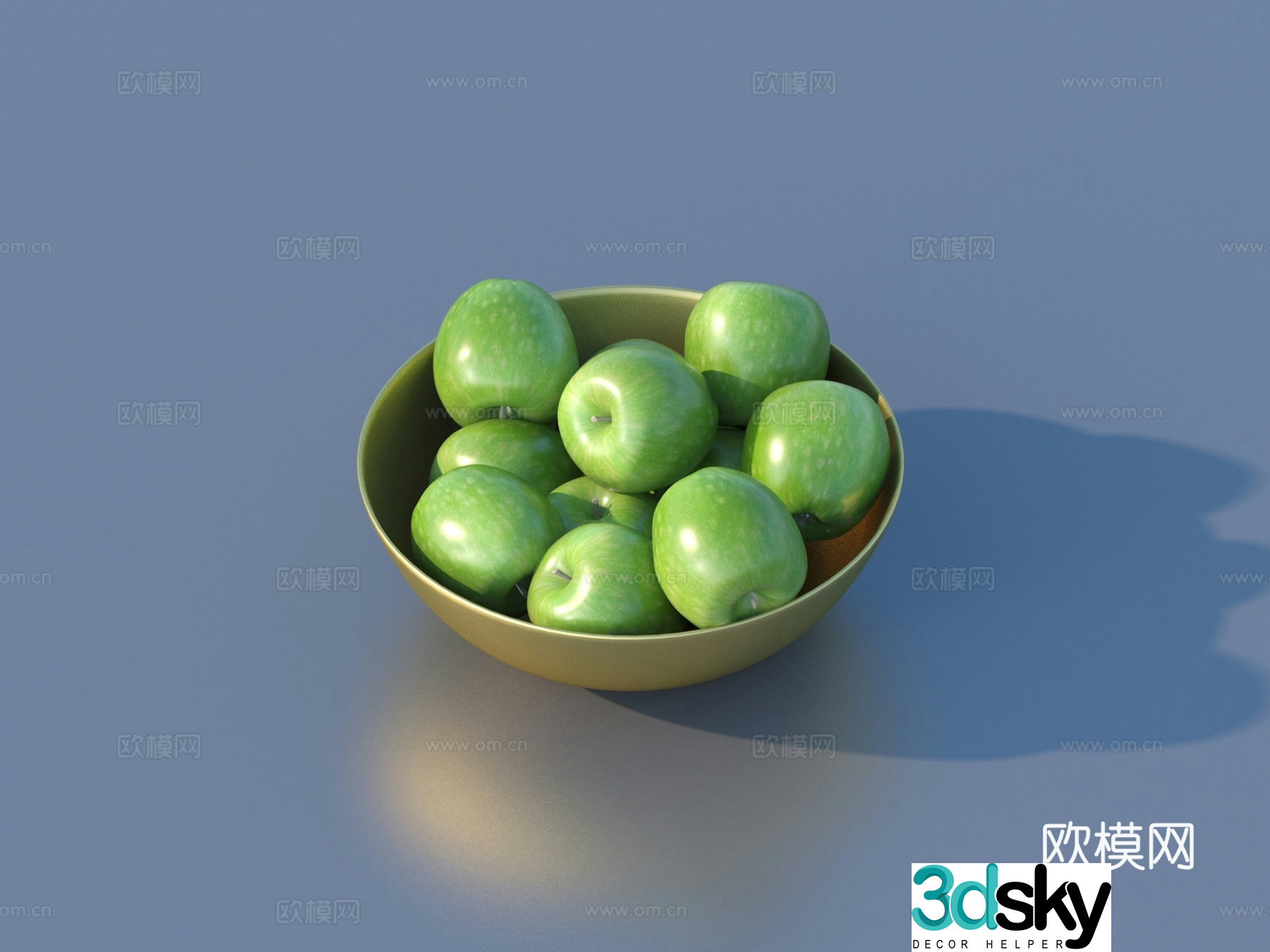 Apple fruit fruit plate 3d model