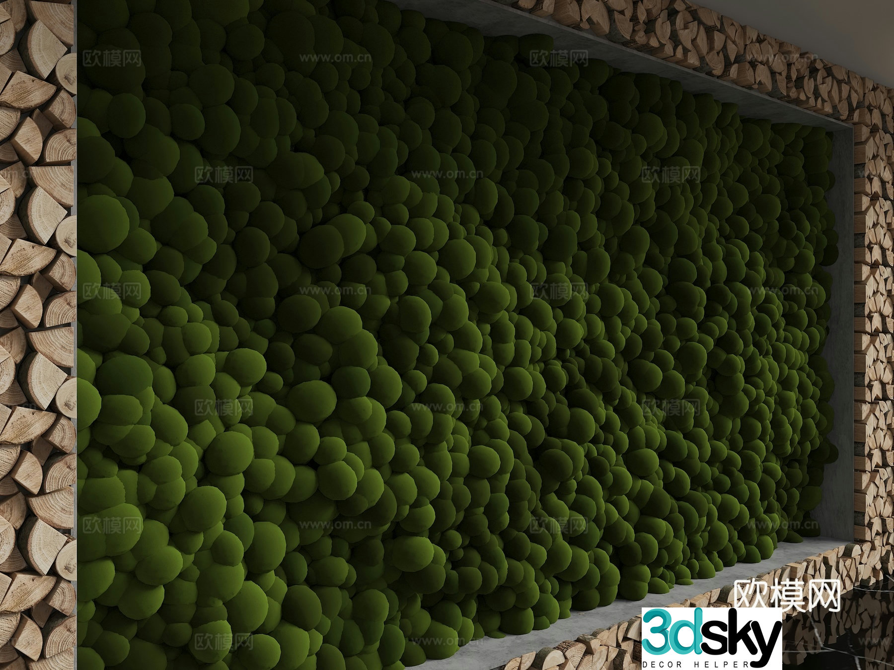 Modern background wall 3d model