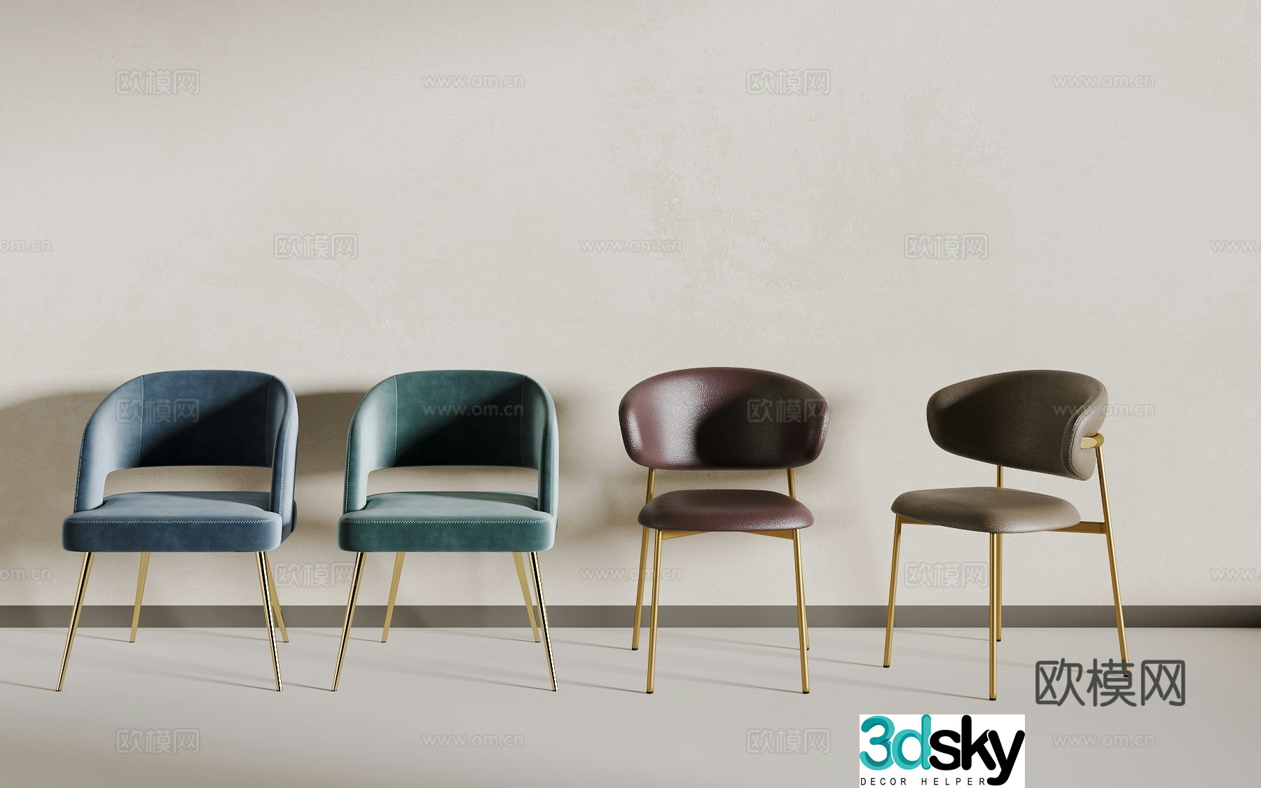Light luxury seat 3D model