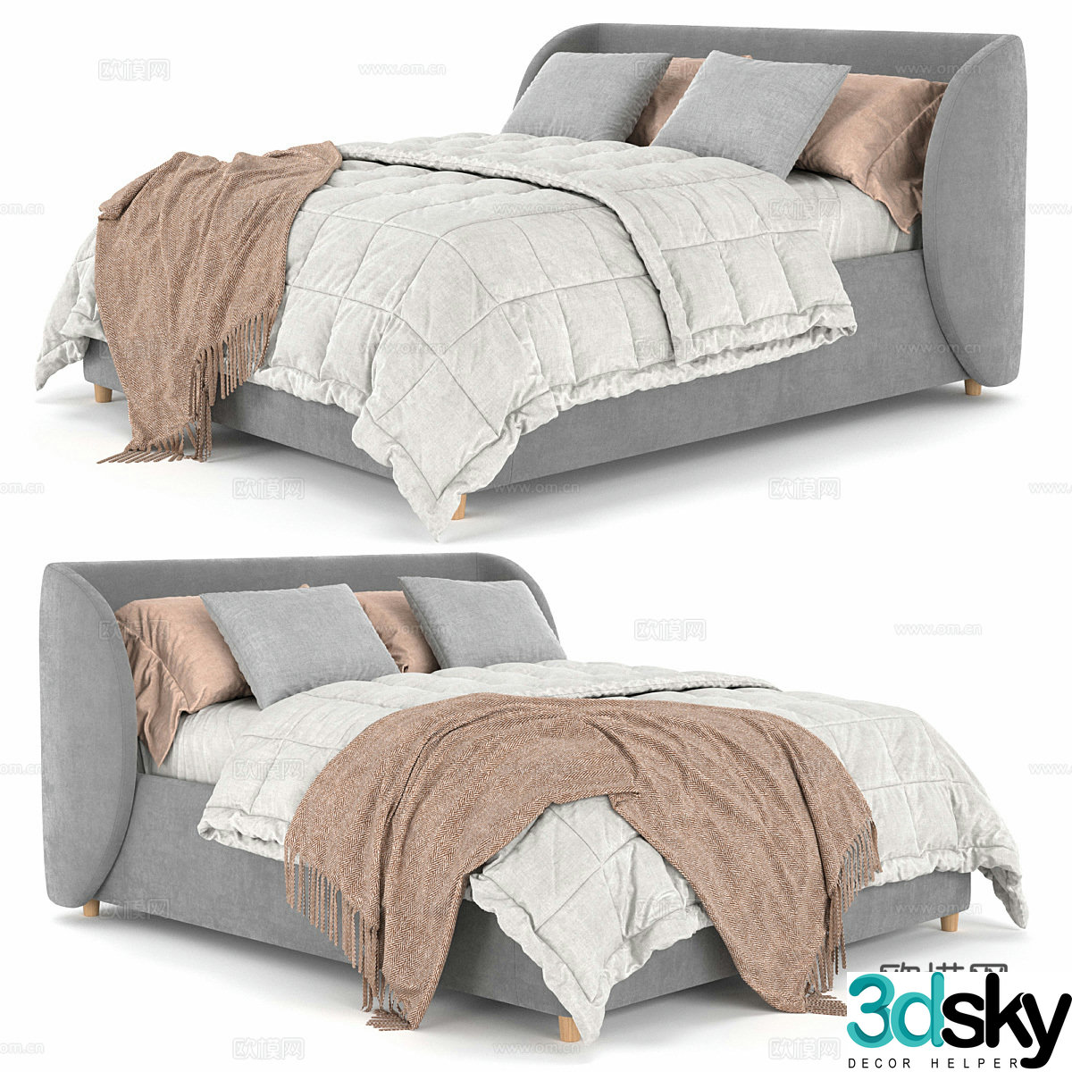 Double bed 3d model