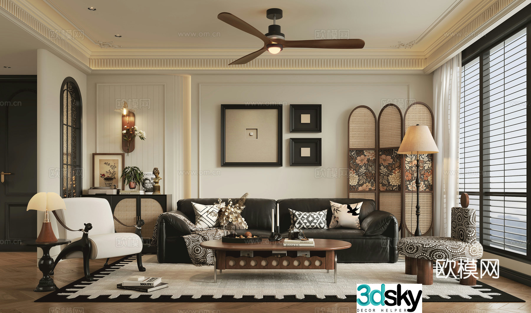 French medieval living room 3d model