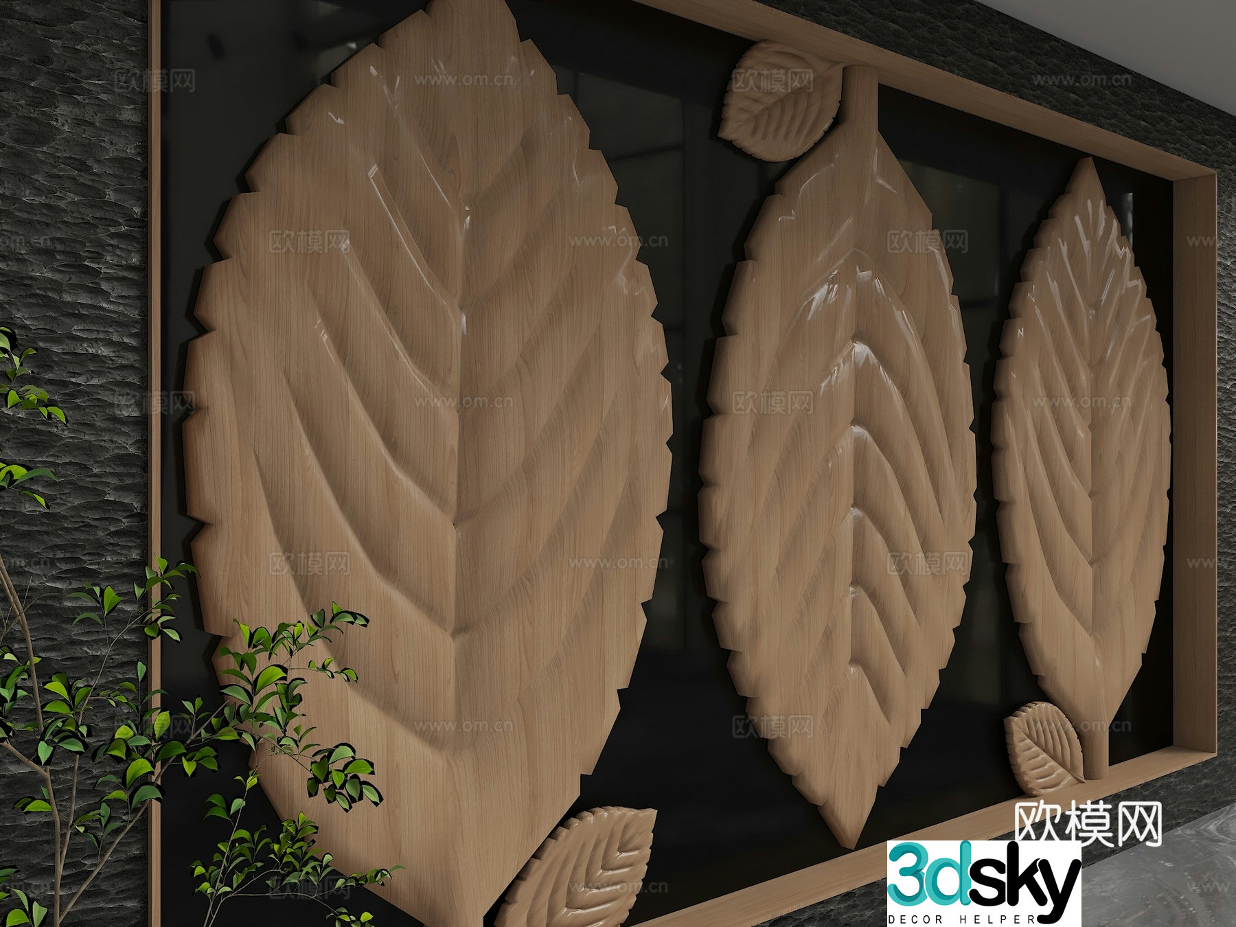 Modern background wall 3d model
