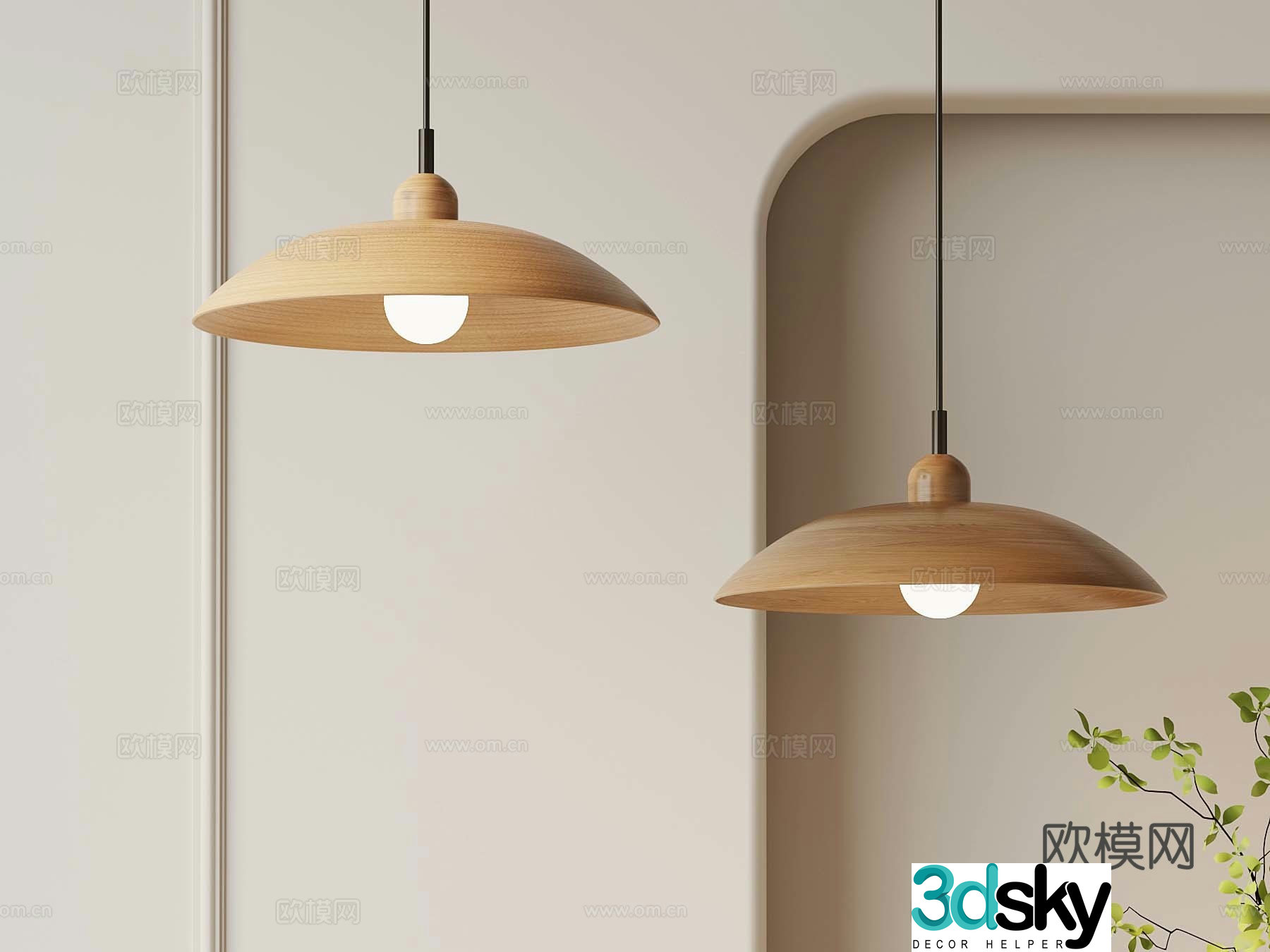 Wasabi Middle Ancient Chandelier Solid Wood Chandelier Restaurant Chandelier Bedside Light 3D Model