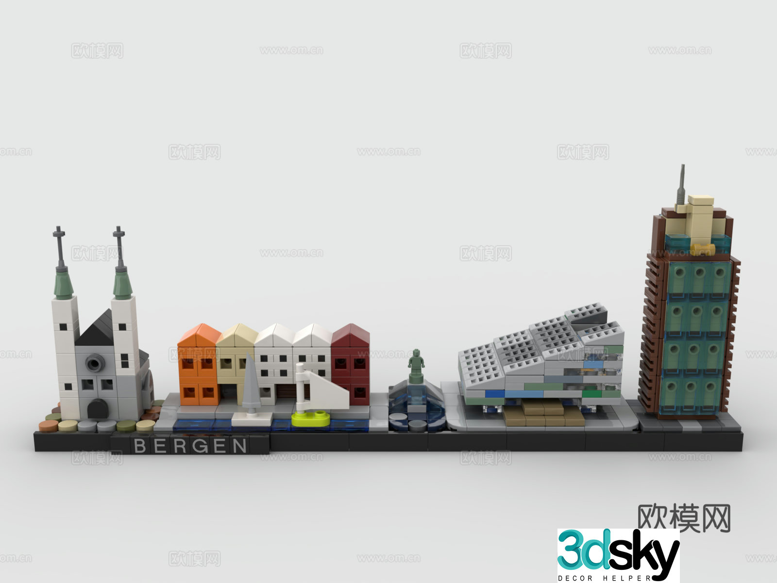 LEGO LEGO Toys Building Blocks City Skyline Bergen Berge3d Model