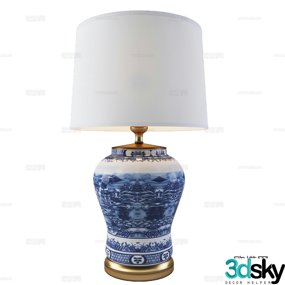 Chinese blue 3d model