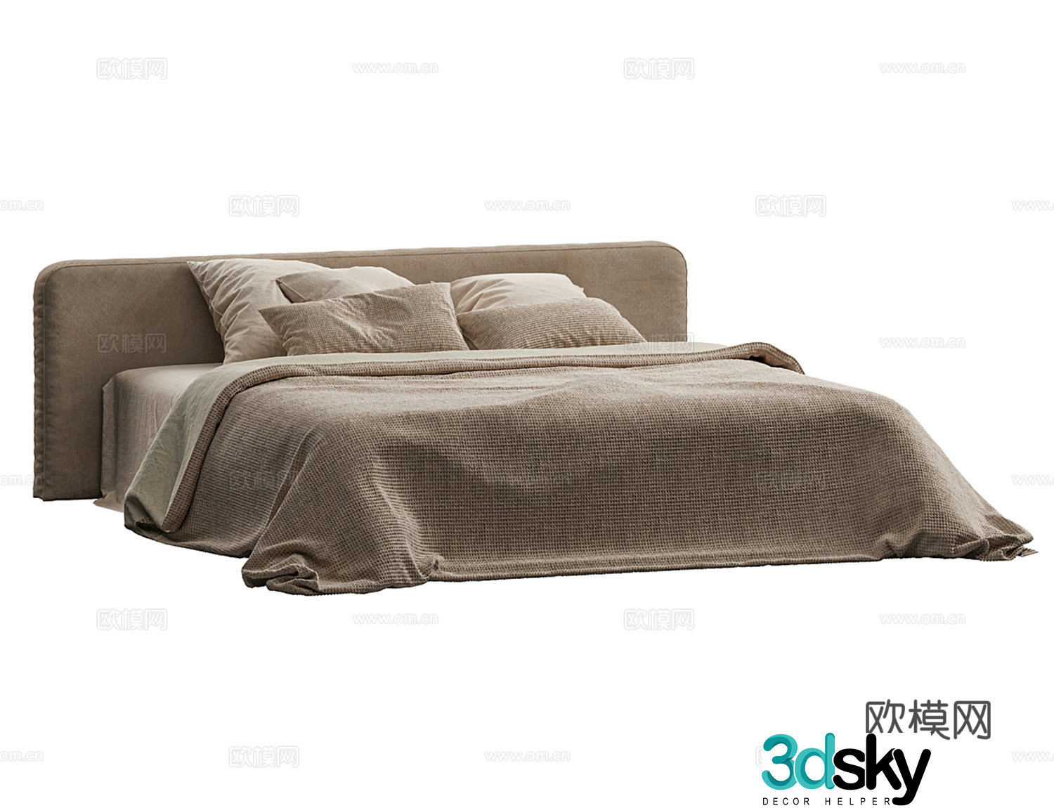 Retro brown floor-to-ceiling bed 3d model