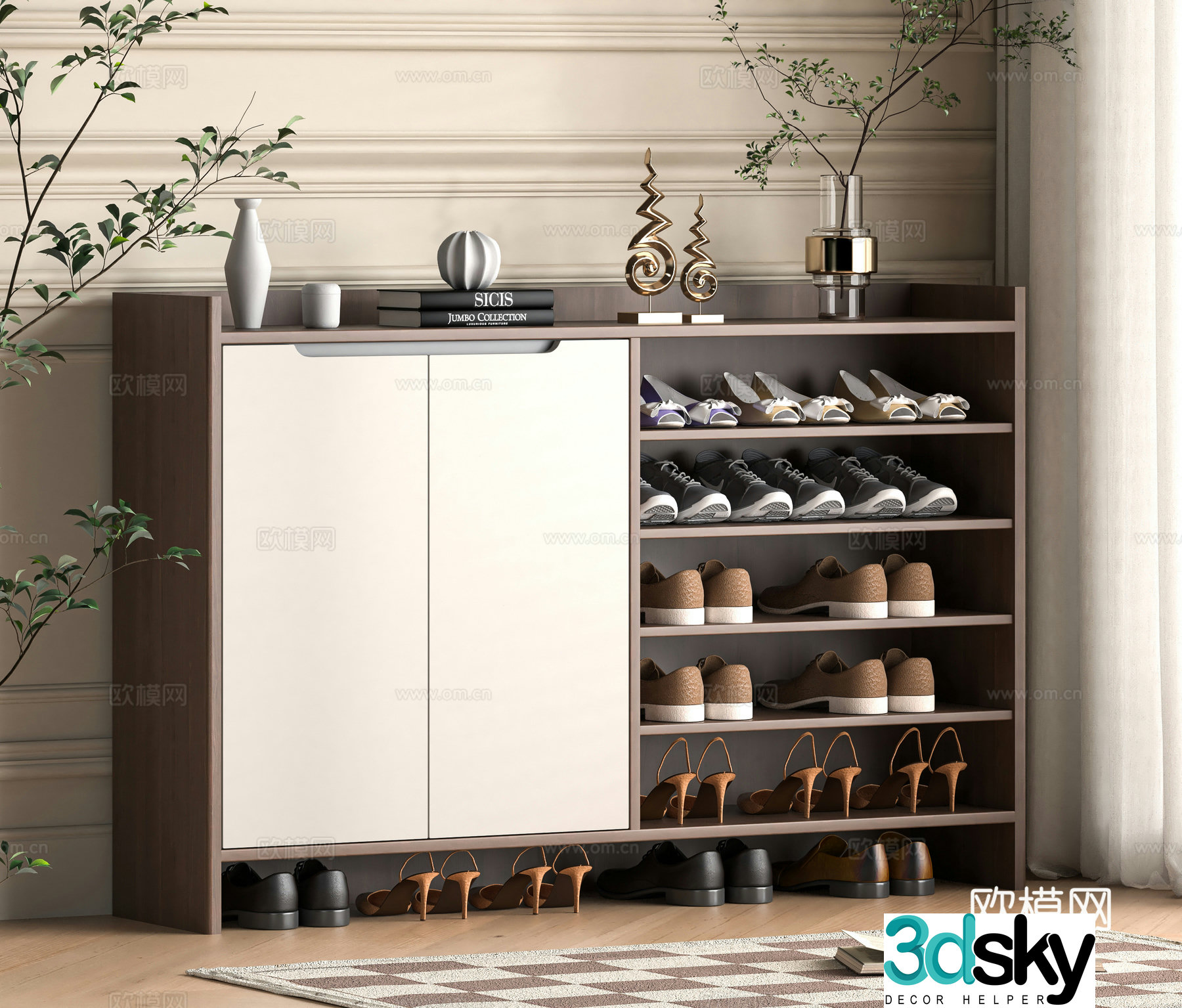 Modern shoe cabinet 3d model