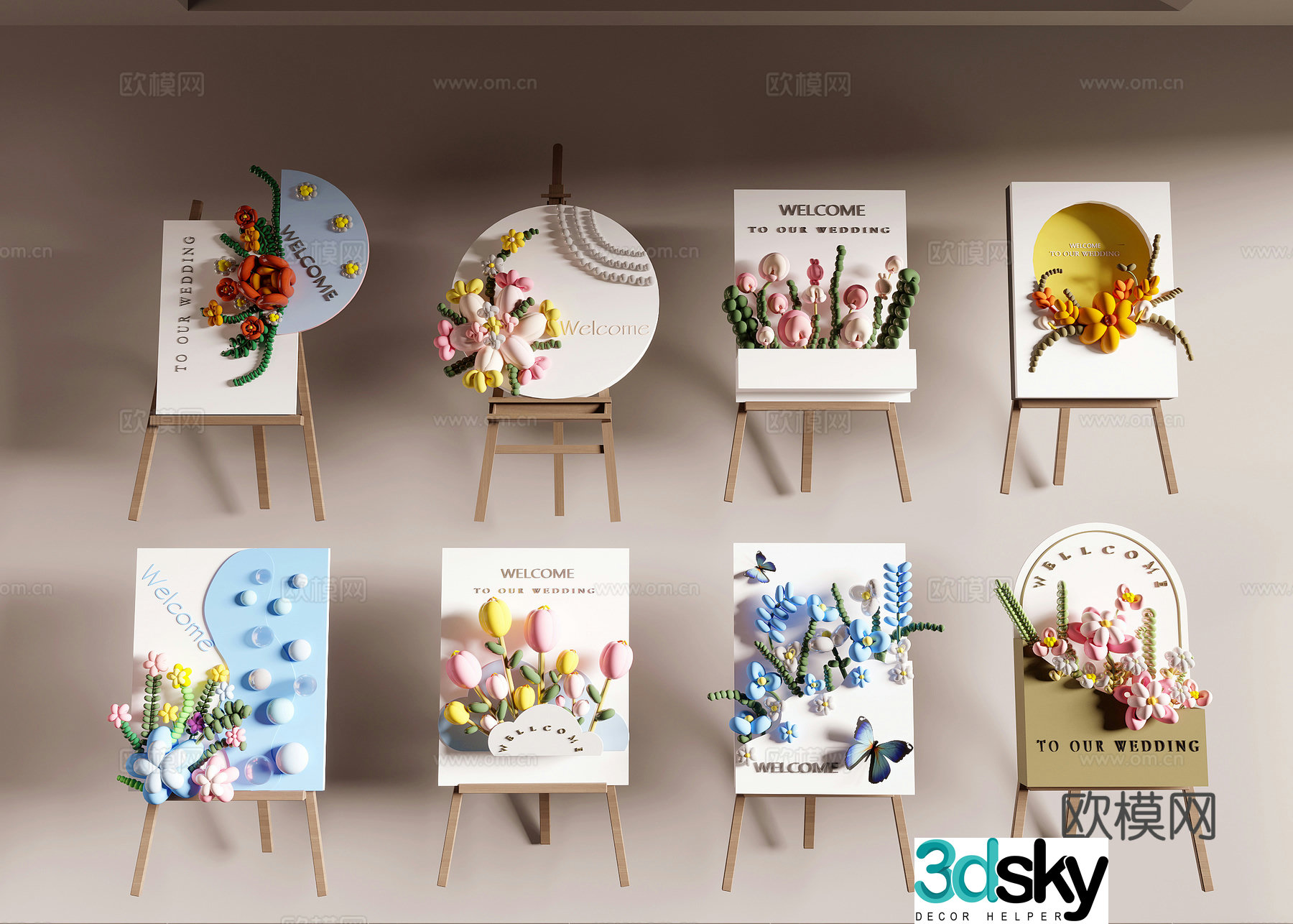 Balloon Welcome Card 3D Model