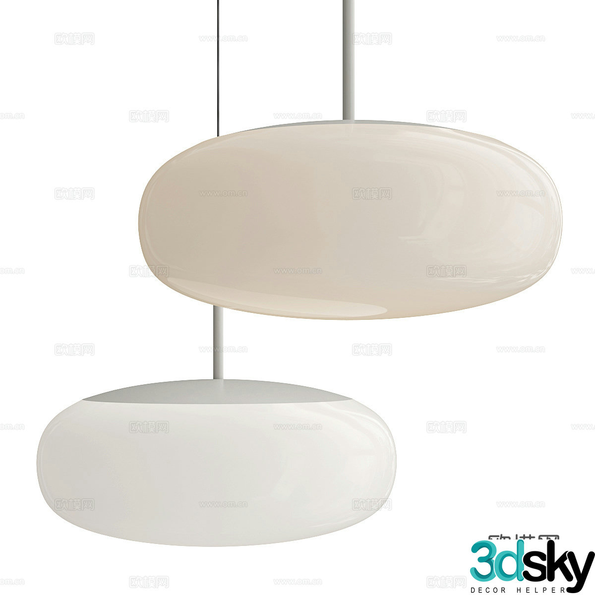 Modern cream style spherical decorative small chandelier 3d model