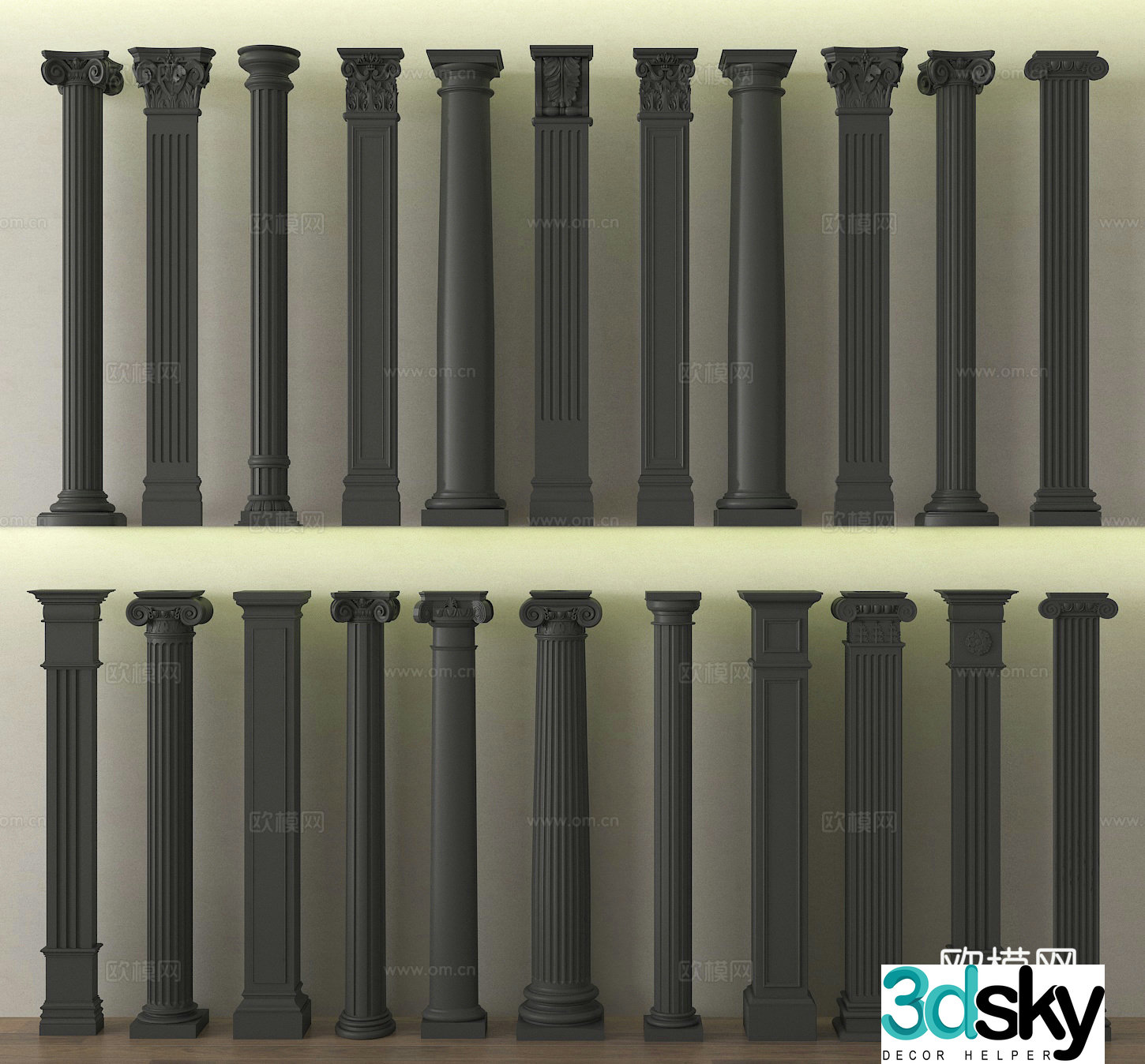 Column Roman column Gate column Gypsum column 3D model