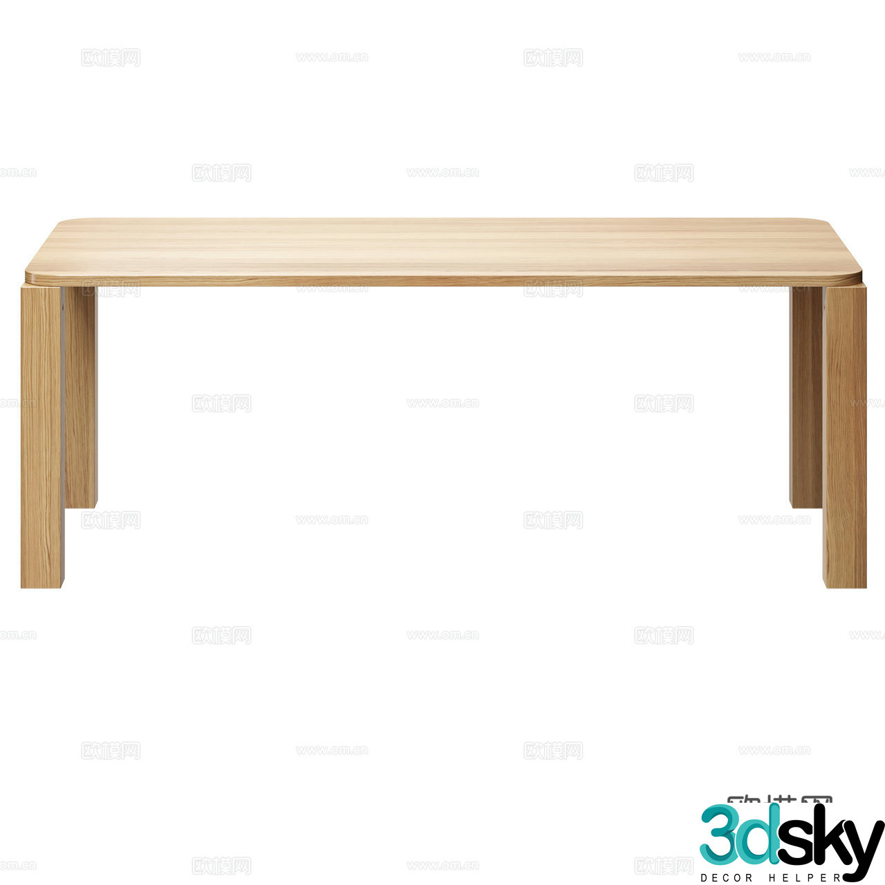 New Works Nordic dining table Minimalist dining table Log dining table Oak dining table 3D model