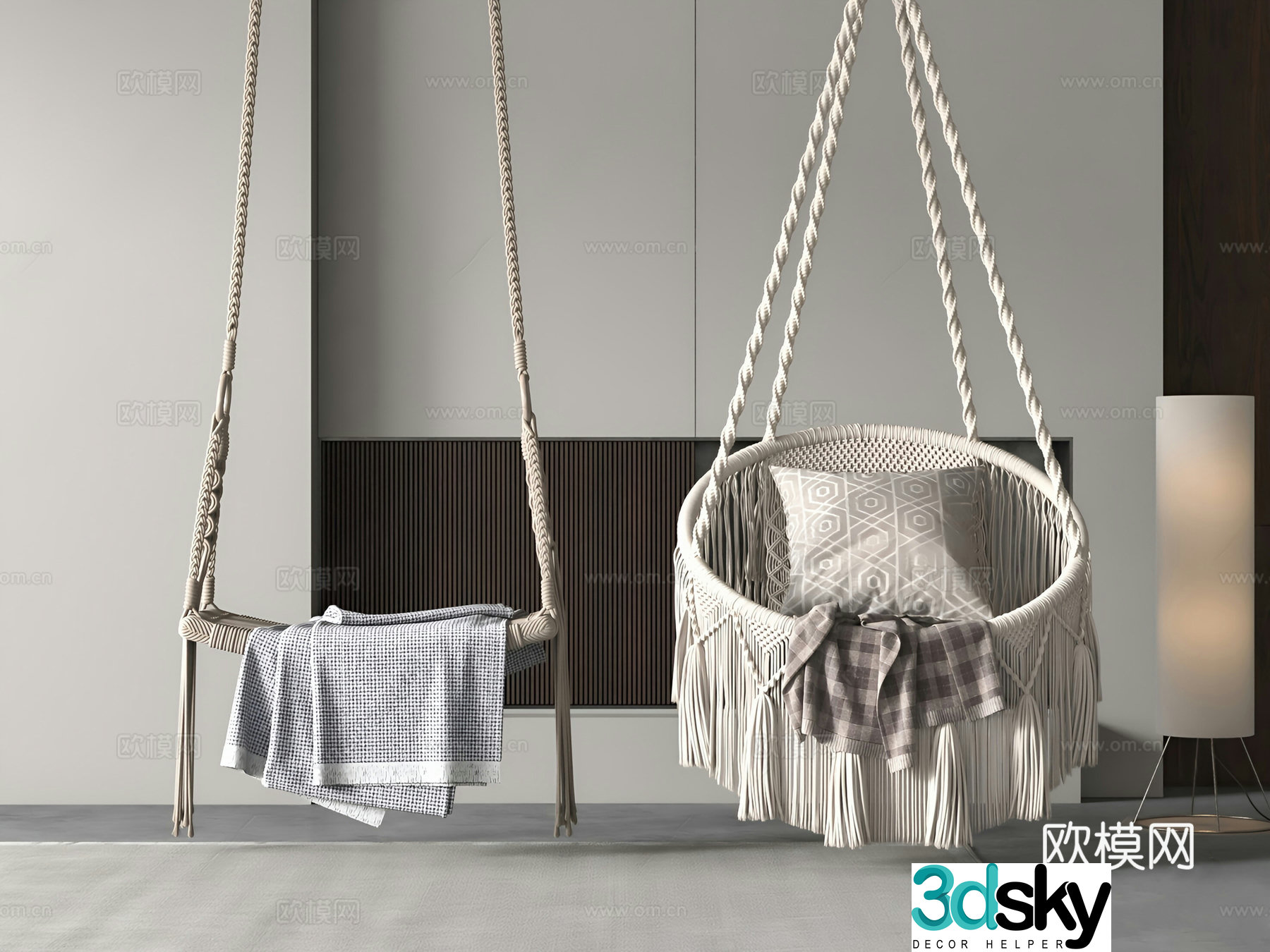 Modern swing chair leisure chair 3d model