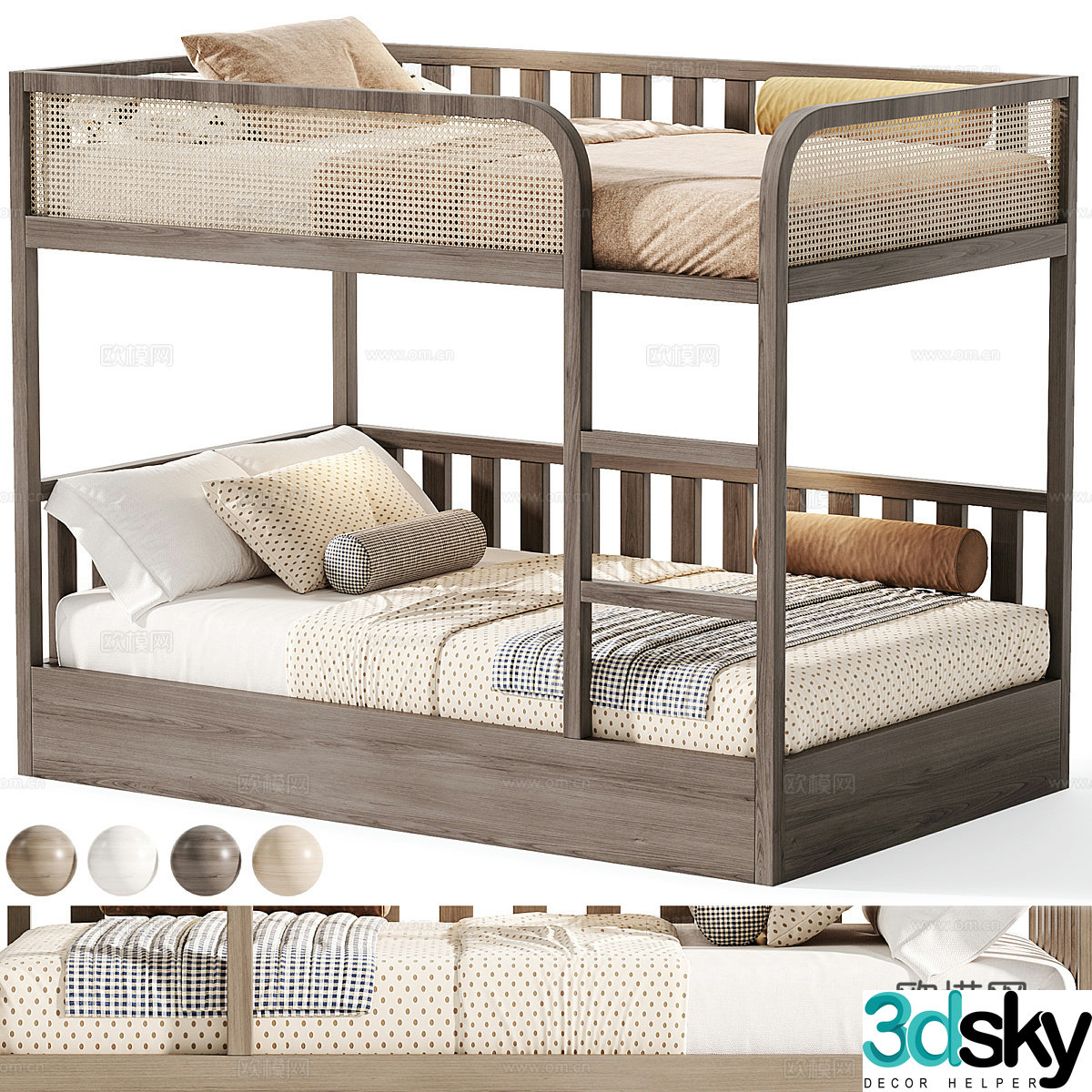 New Chinese children’s solid wood 3D model