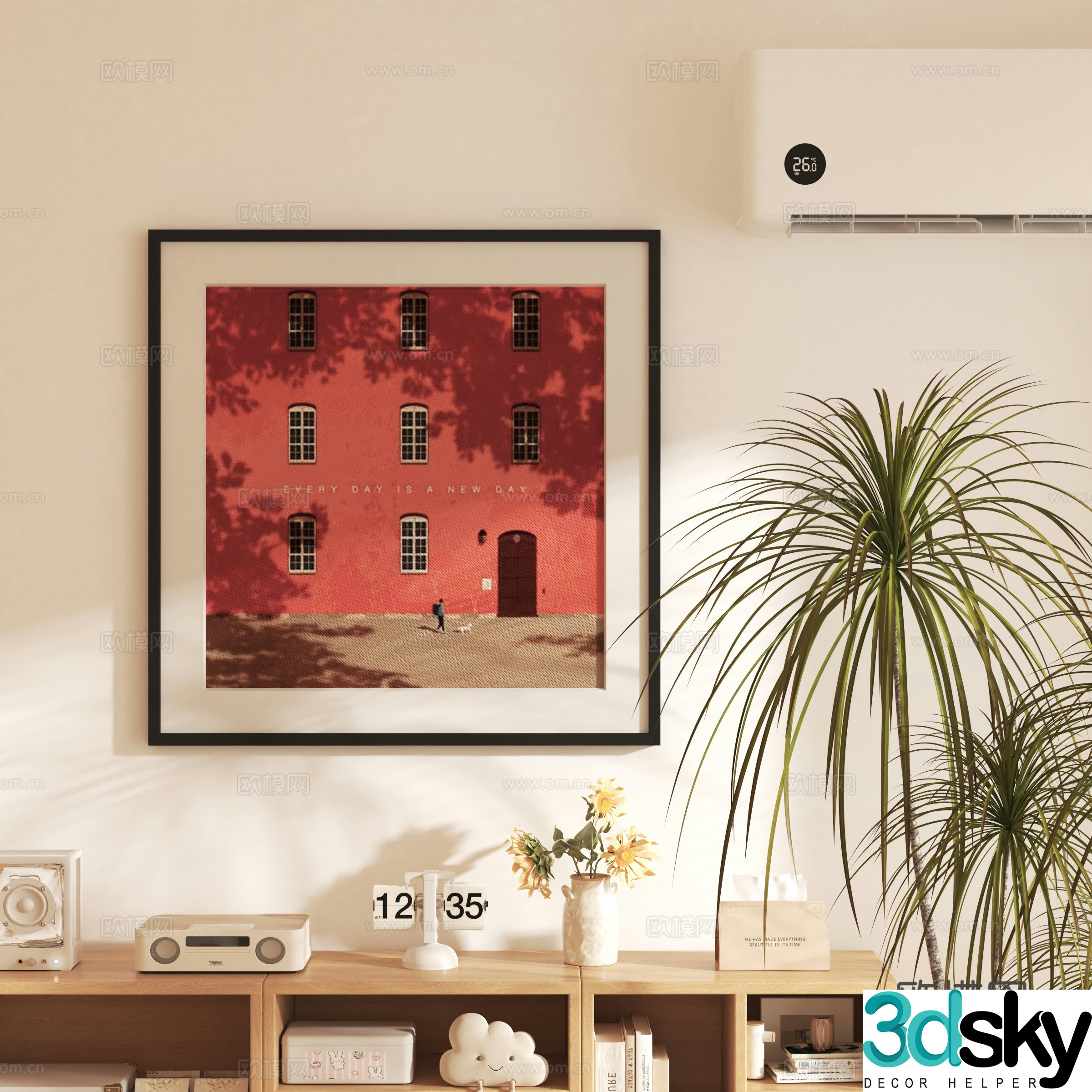 Modern decorative hanging paintings Decorative ornaments 3D model