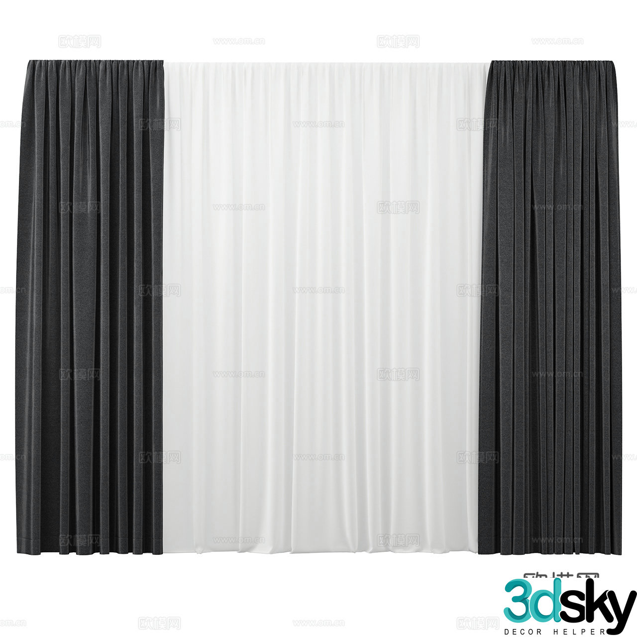 nordiska modern curtain fabric curtain cloth curtain gauze curtain pull curtain 3d model