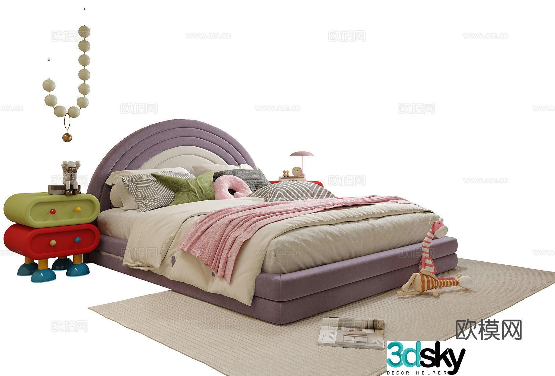 Modern children’s bedside table 3d model