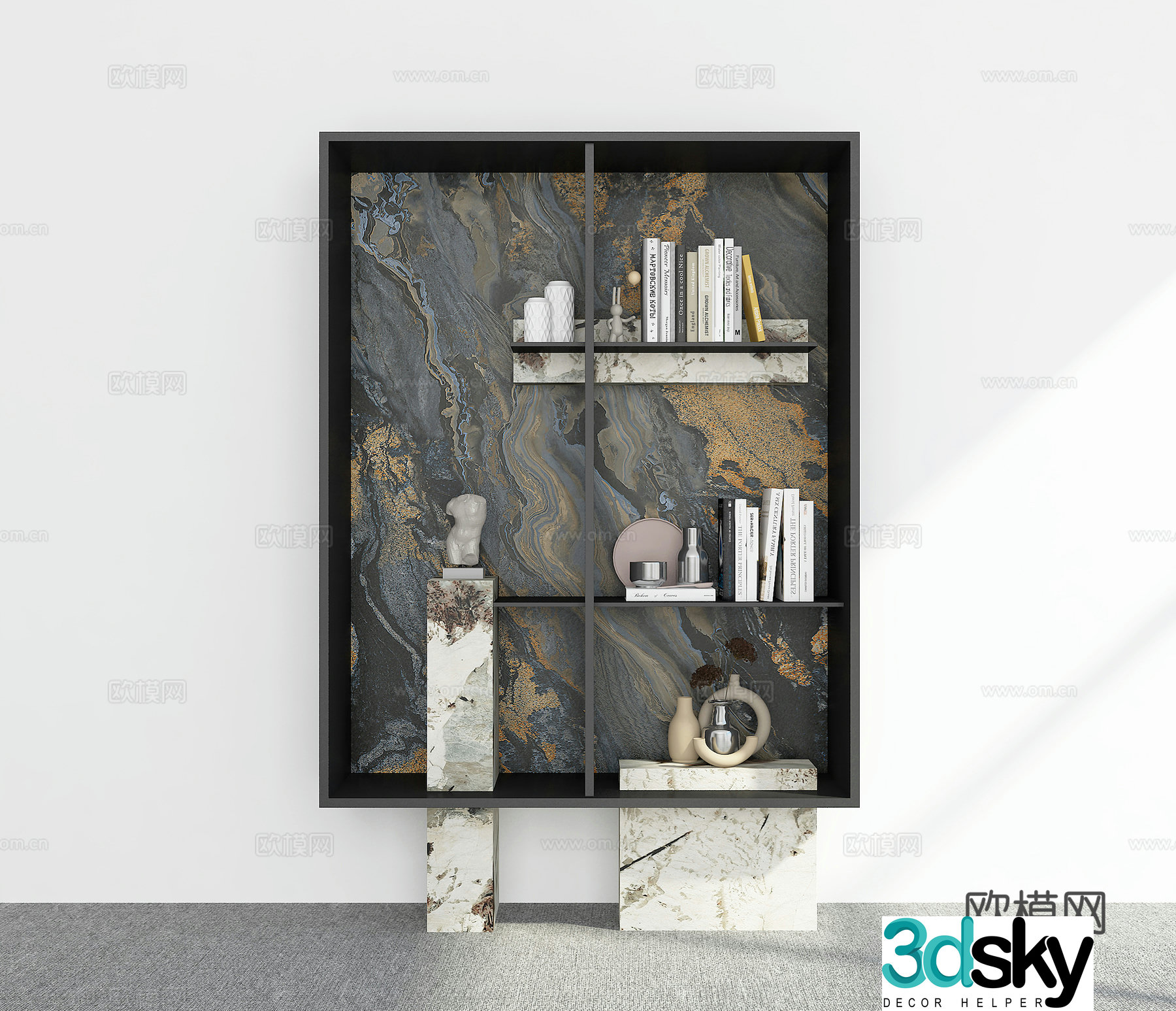 Modern bookcase 3d model