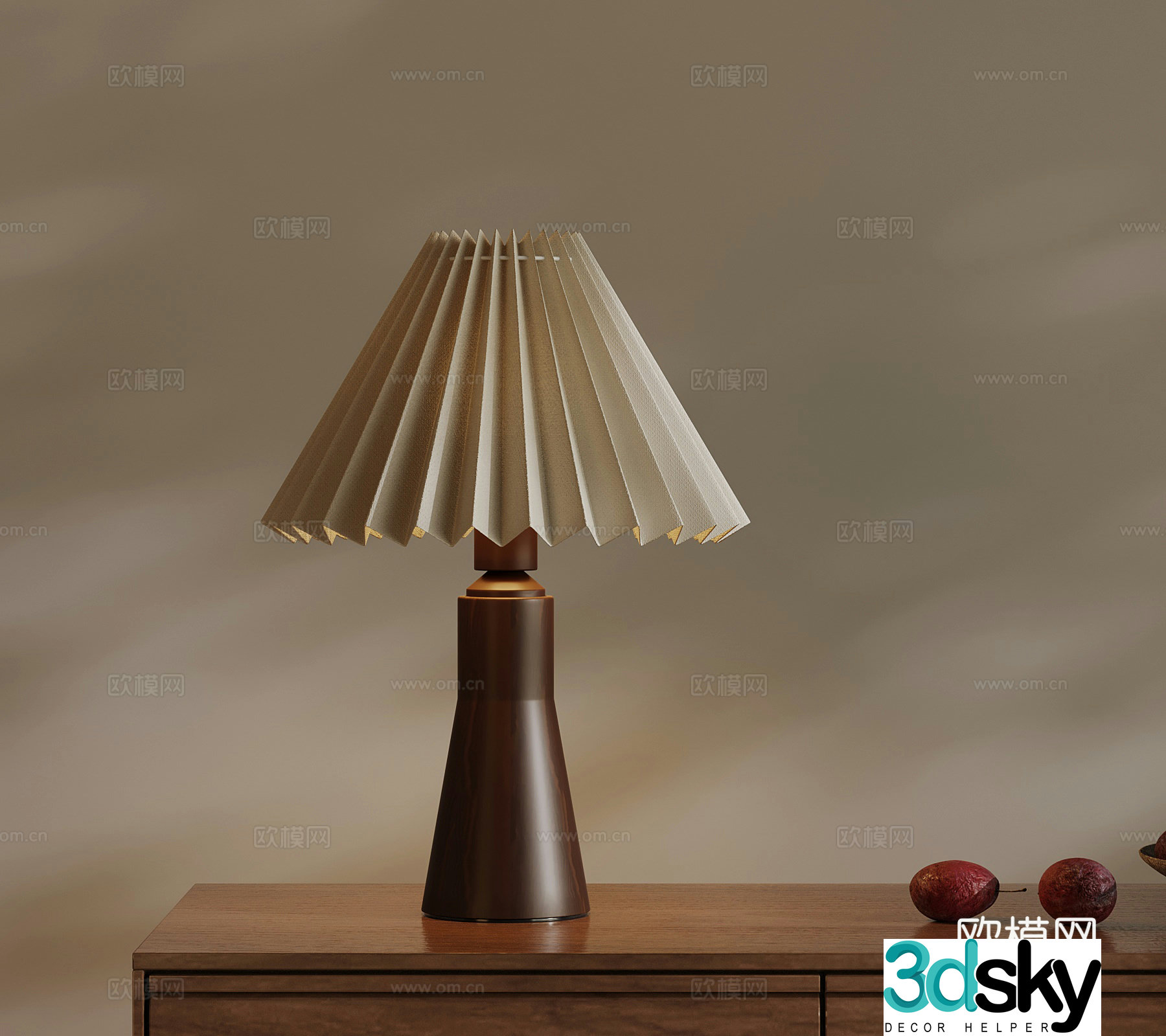 Table lamp French medieval style table lamp 3D model