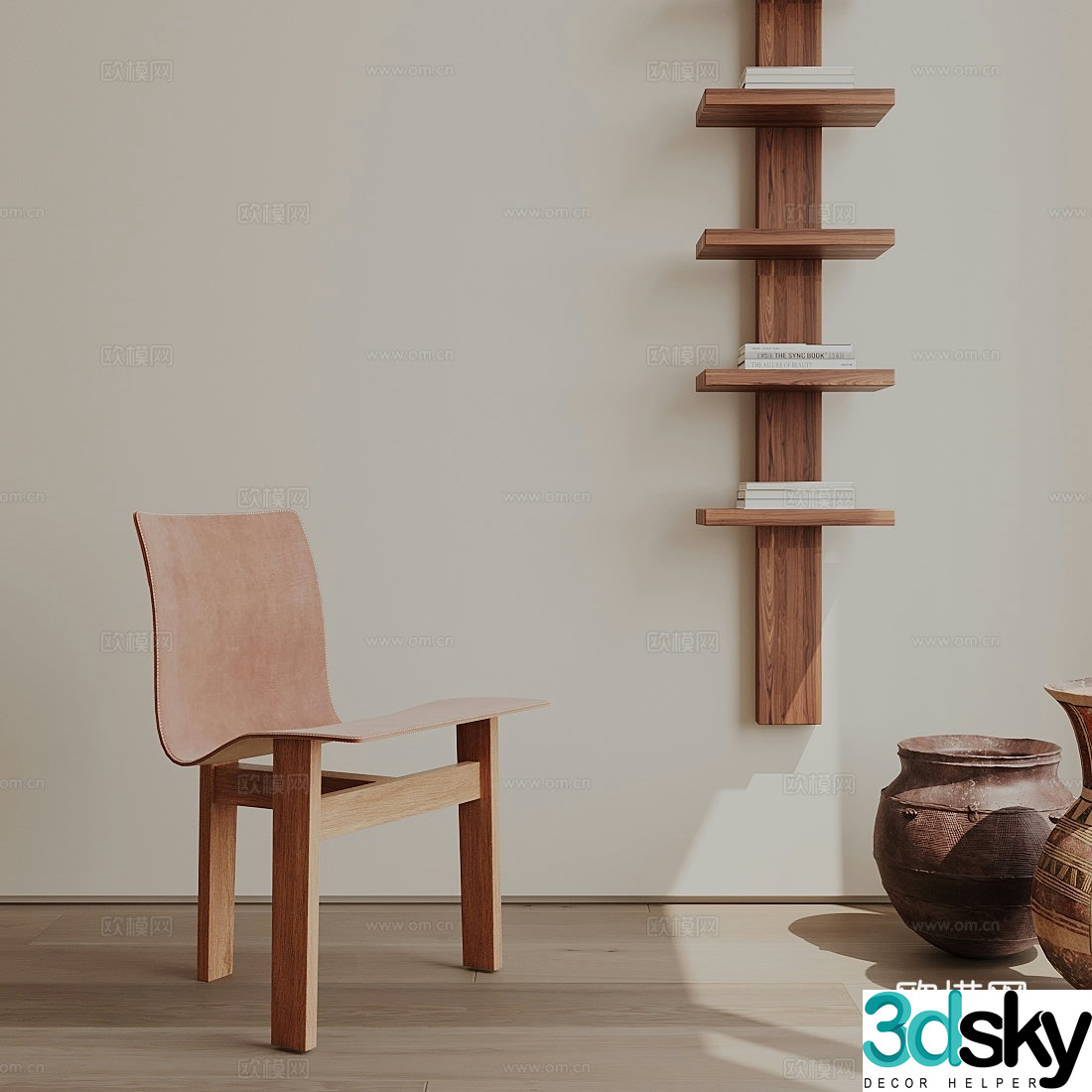 Modern medieval dining chair combination 3D model