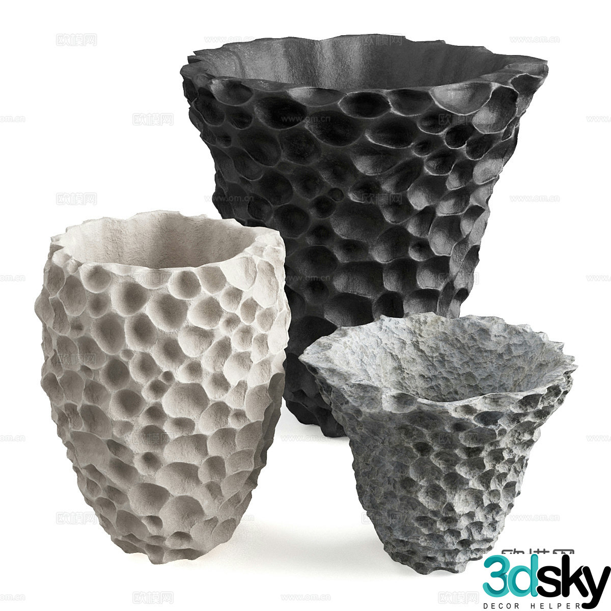 New Chinese style Wasabi pot vase 3D model