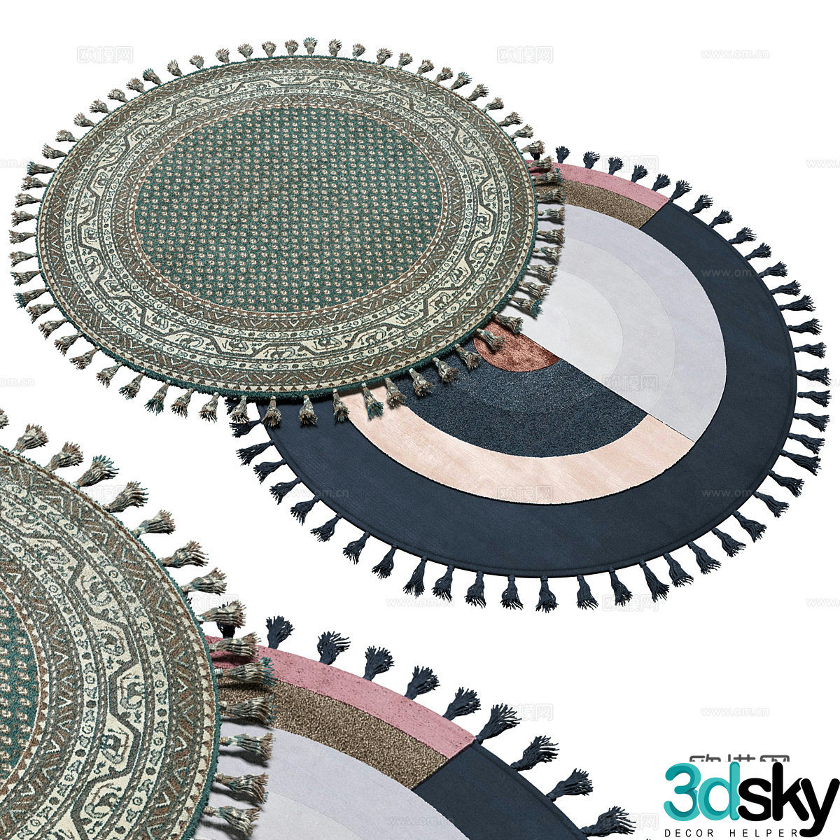 3d model of circular carpet