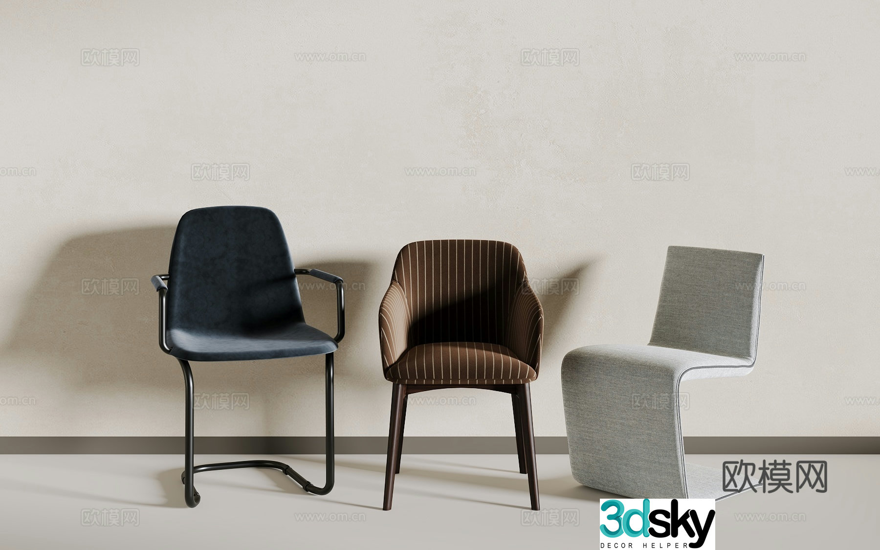 Modern dining chair 3d model