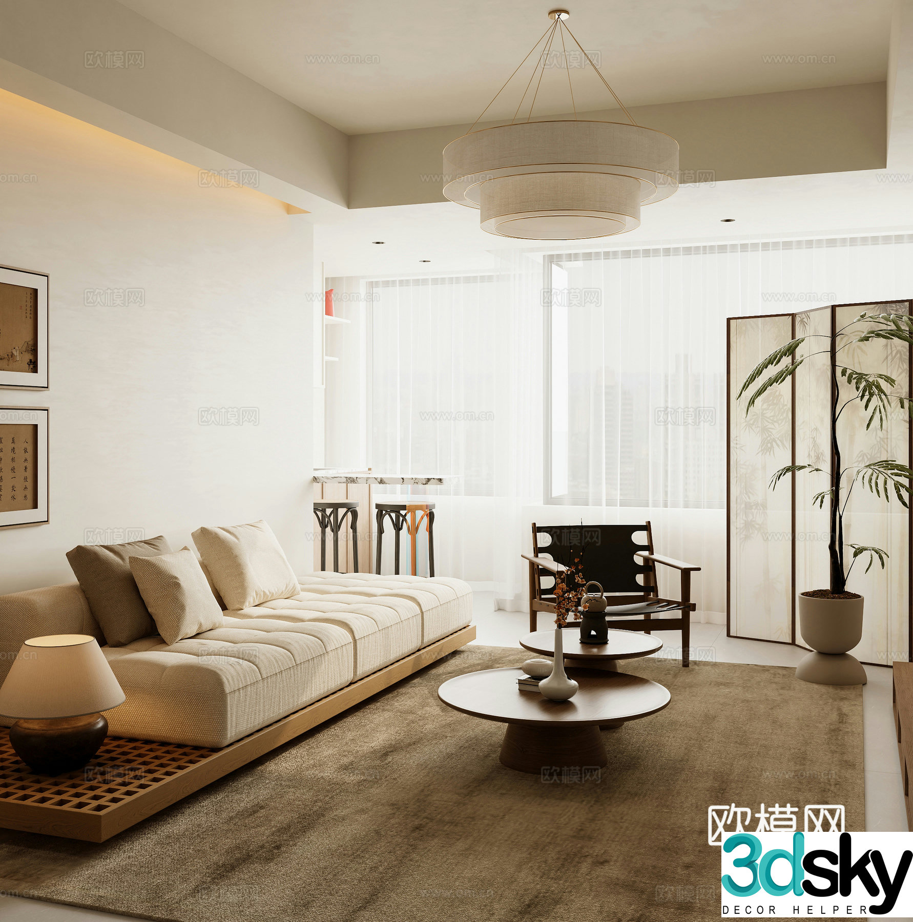 Song’s log living room 3d model