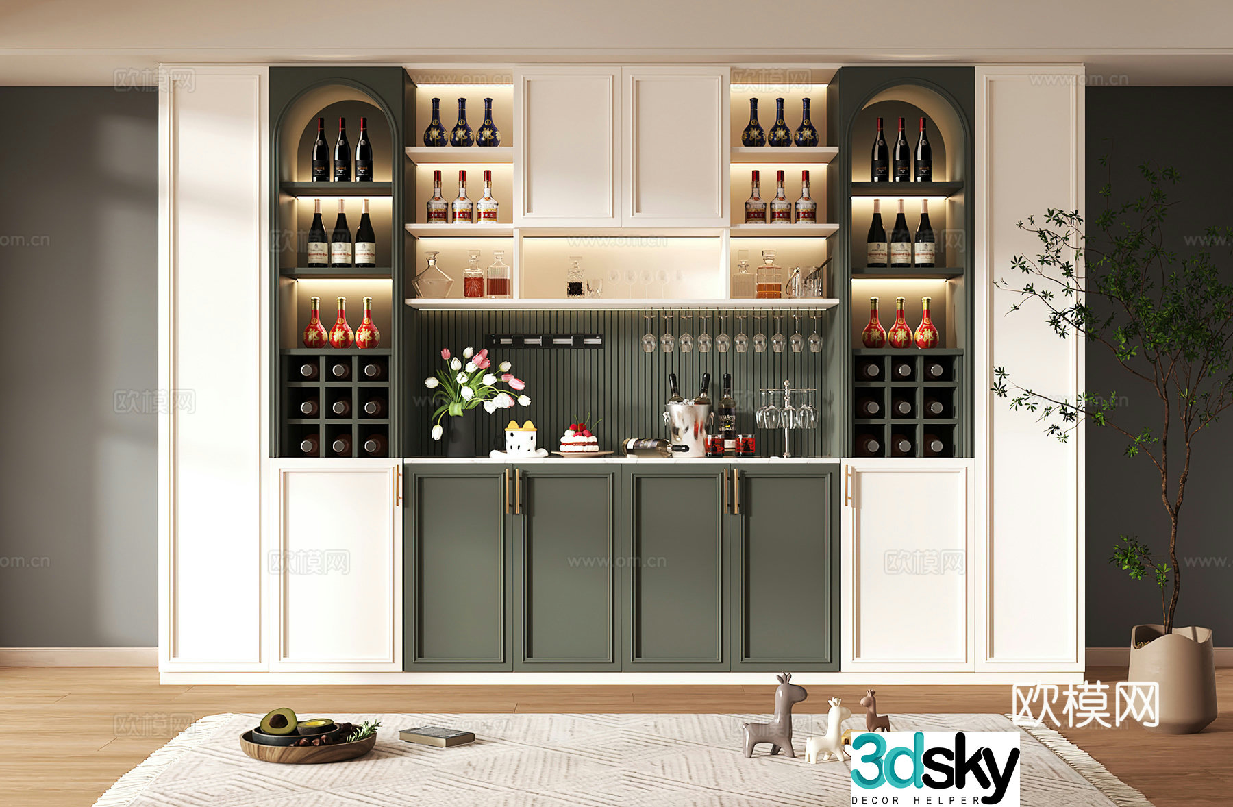 Wine cabinet design Wine cabinet red wine cabinet bar wine cabinet partition wine cabinet 3D model