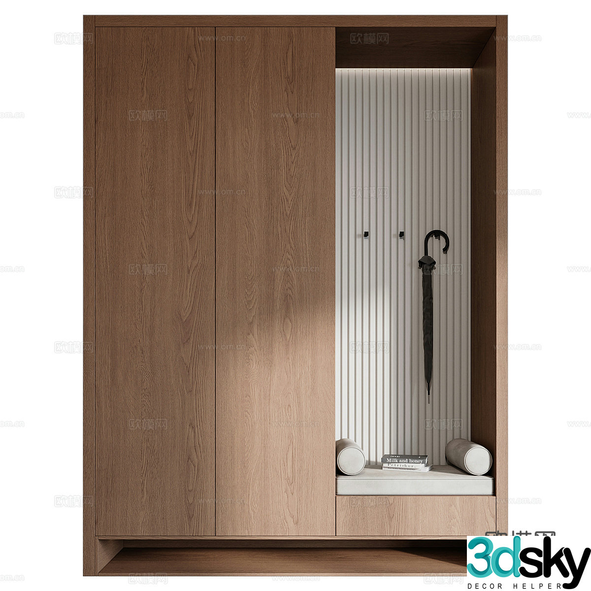 Modern Italian minimalist porch shoe cabinet 3D model