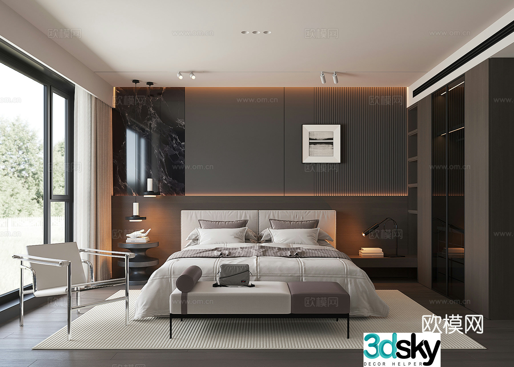 Modern home bedroom 3d model
