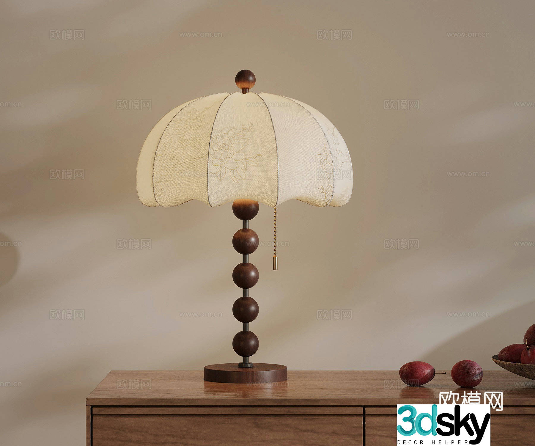 French medieval style table lamp 3d model