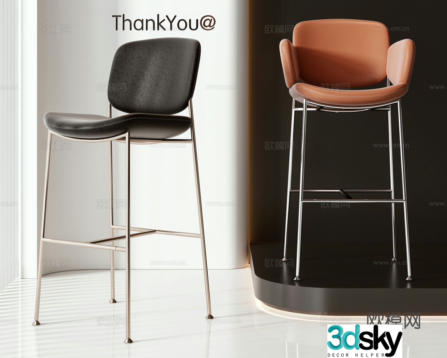 Modern bar chair 3d model