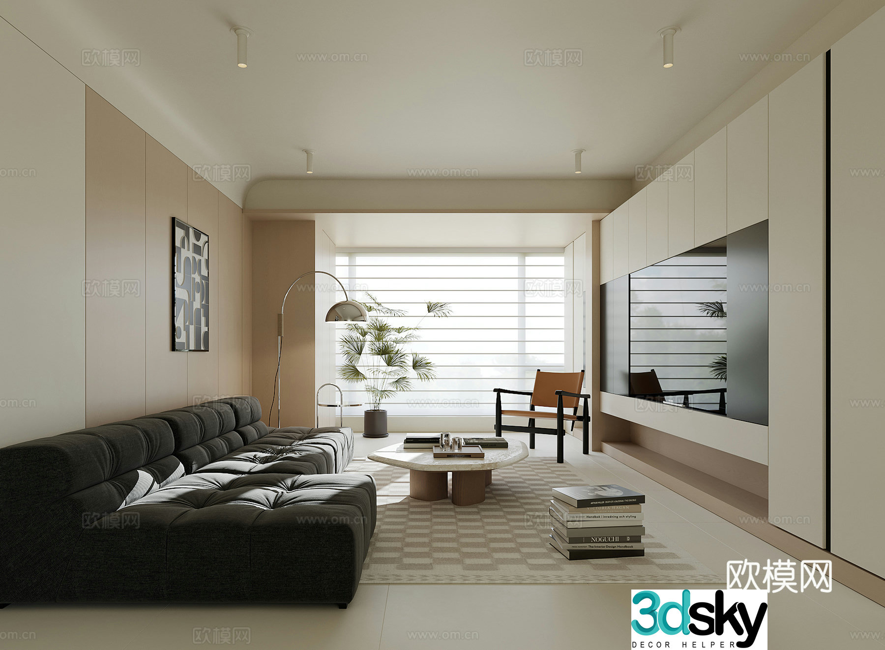 Modern home living room 3d model