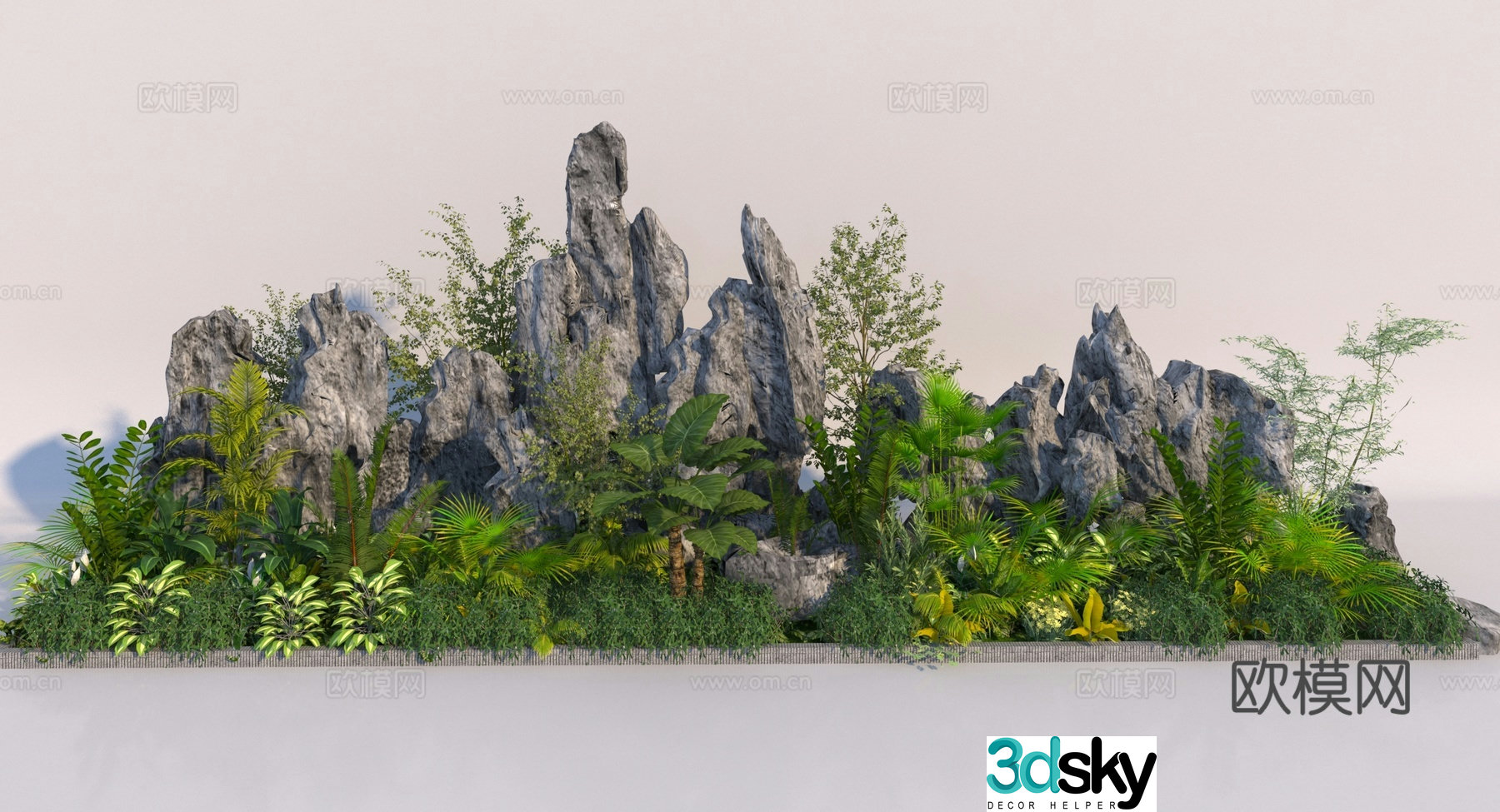 New Chinese rockery landscape combination 3D model