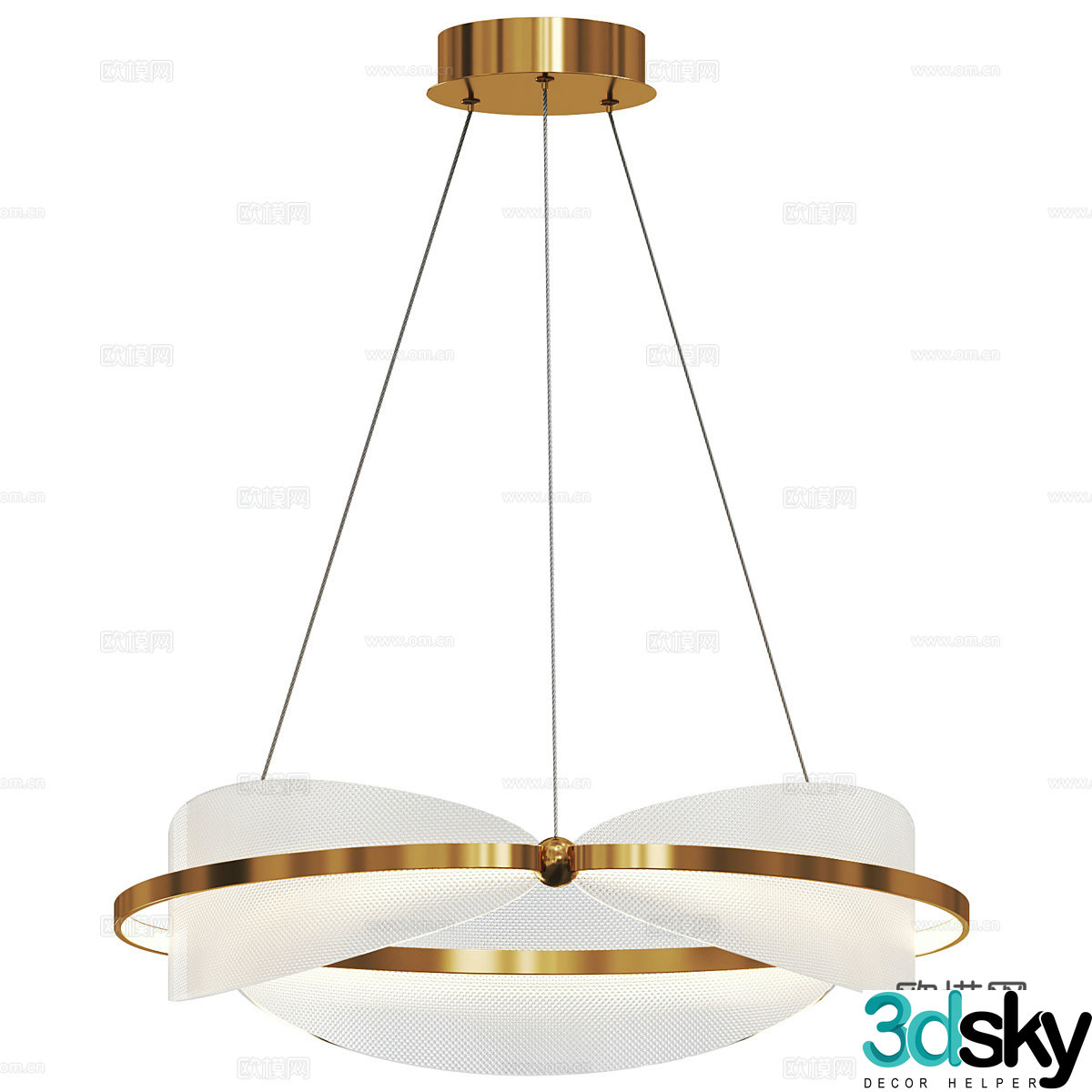 Modern light luxury decorative chandeliers 3d model